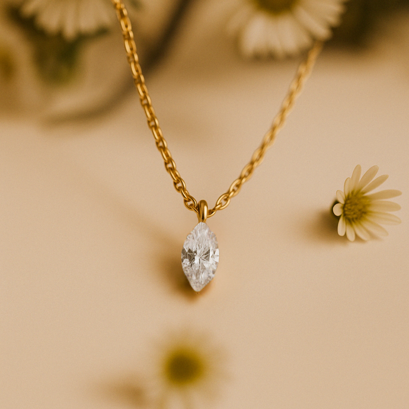 1.00 CT to 3.00 CT Marquise Diamond Necklace