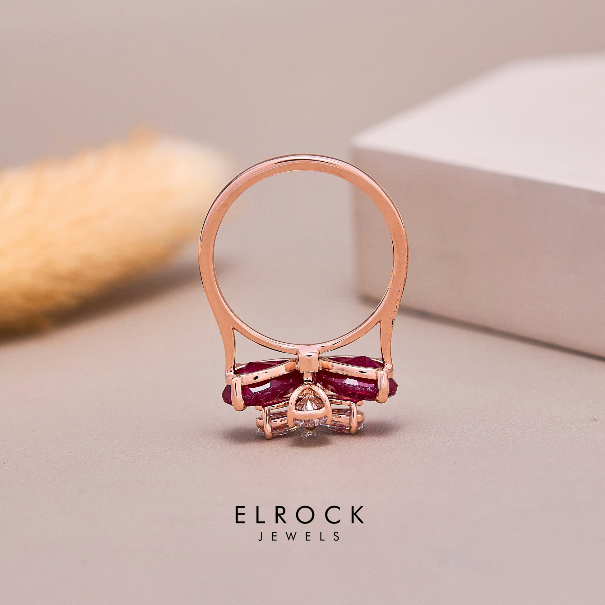14k Solid Gold Floral Anniversary Ring