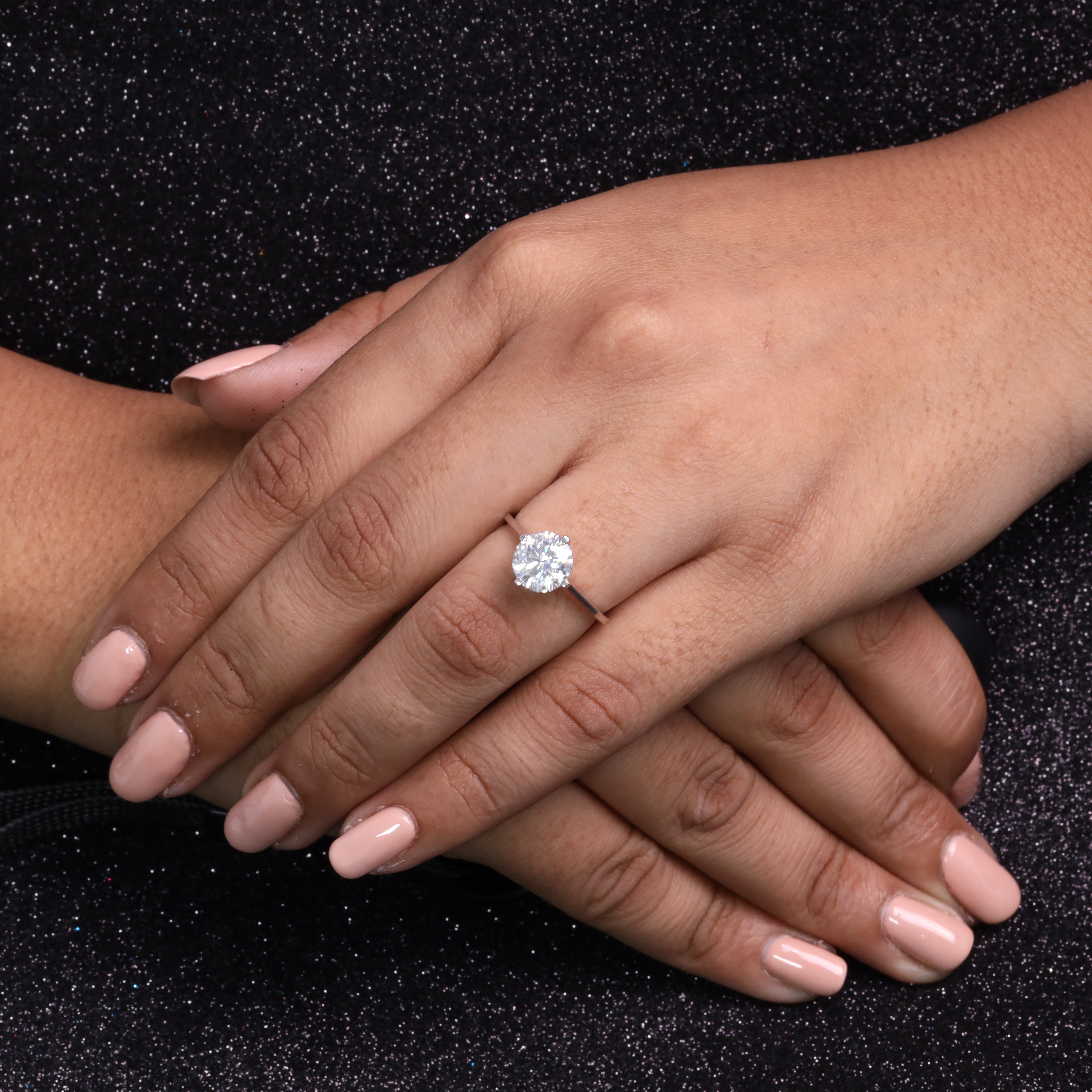 14K Gold Round Diamond Solitaire Ring