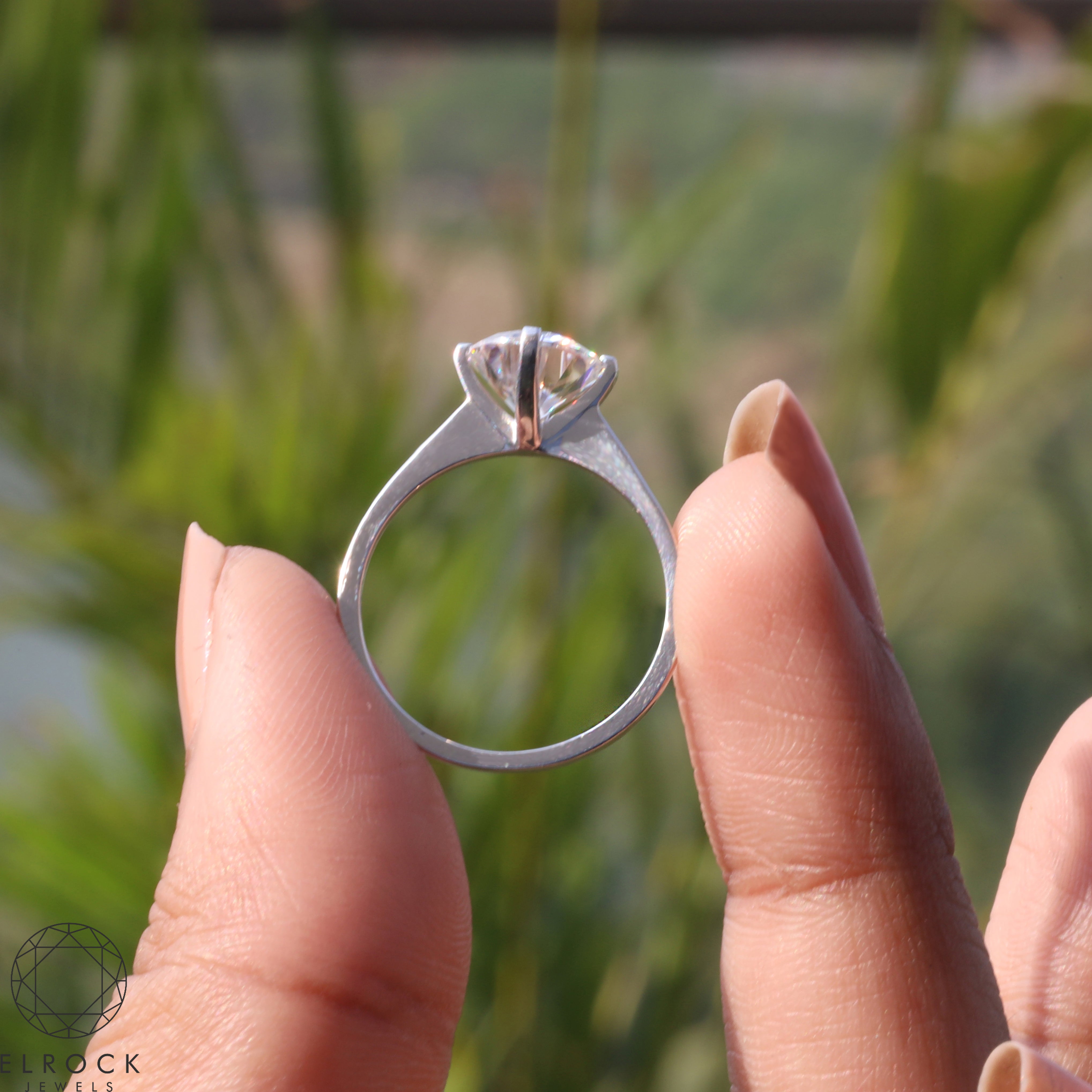 14K Gold Round Diamond Solitaire Ring