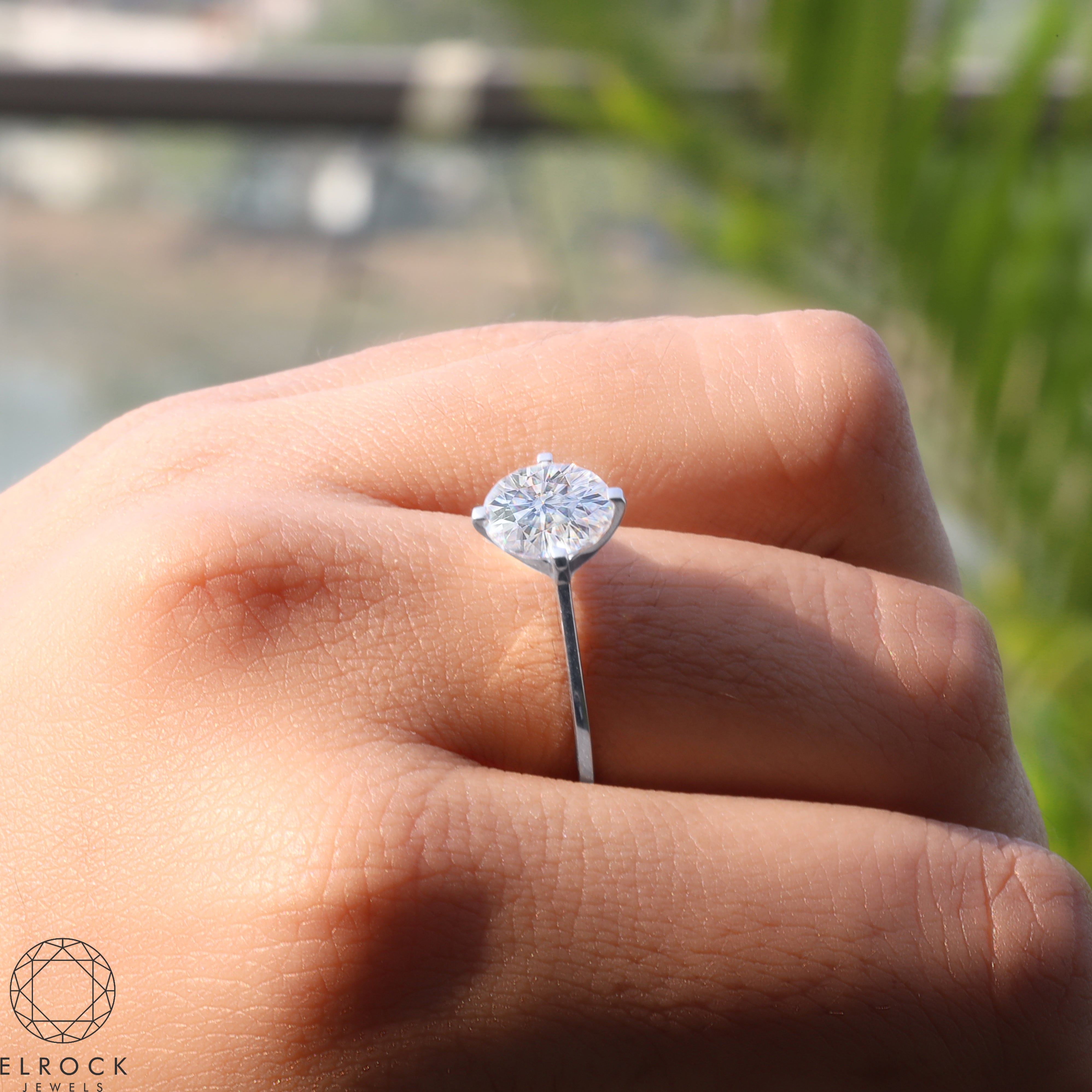 14K Gold Round Diamond Solitaire Ring