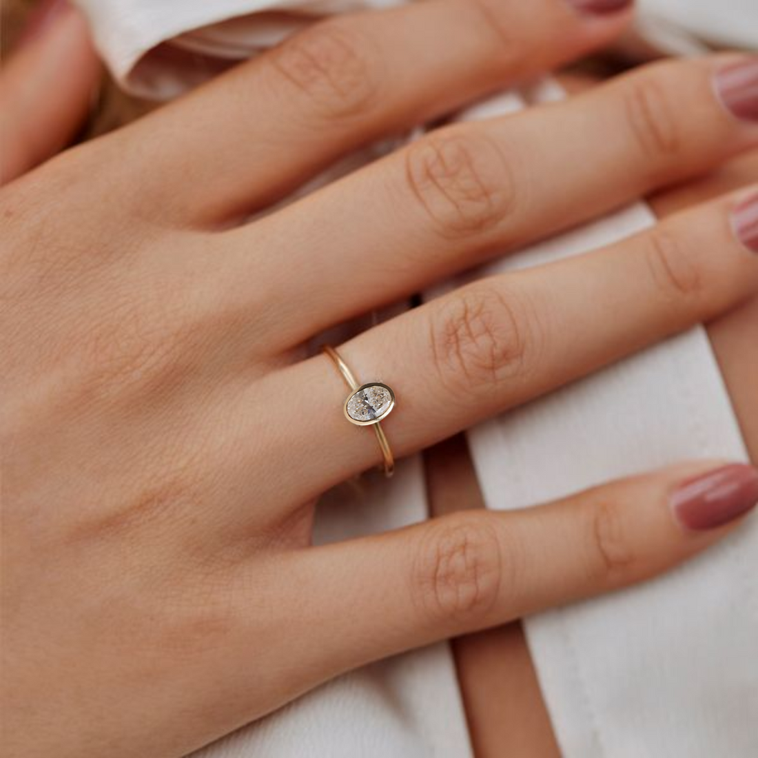 2.00 ctw Oval Lab Grown Diamond Engagement Ring Solitaire Wedding Ring