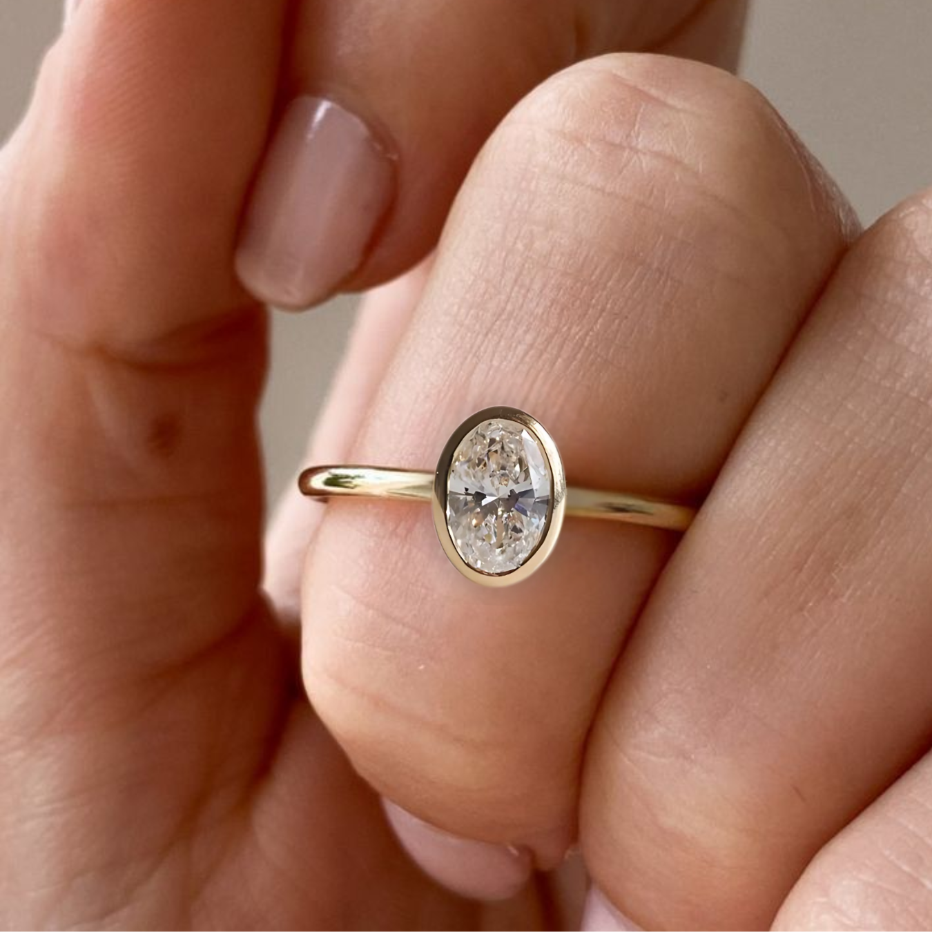 14K Solid Gold 2.00 ctw Oval Lab Grown Diamond Engagement Ring