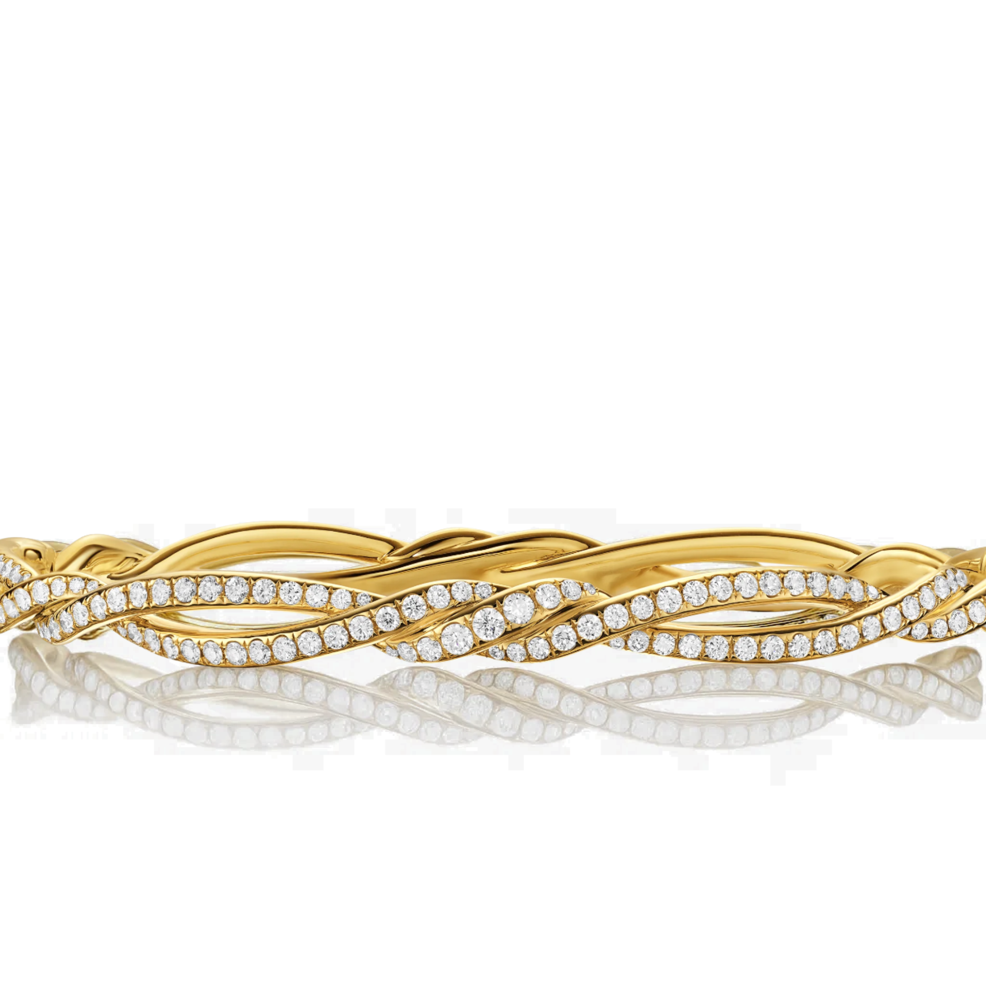 14K Gold Twisted Micro Pave Eternity Jewelry for Her