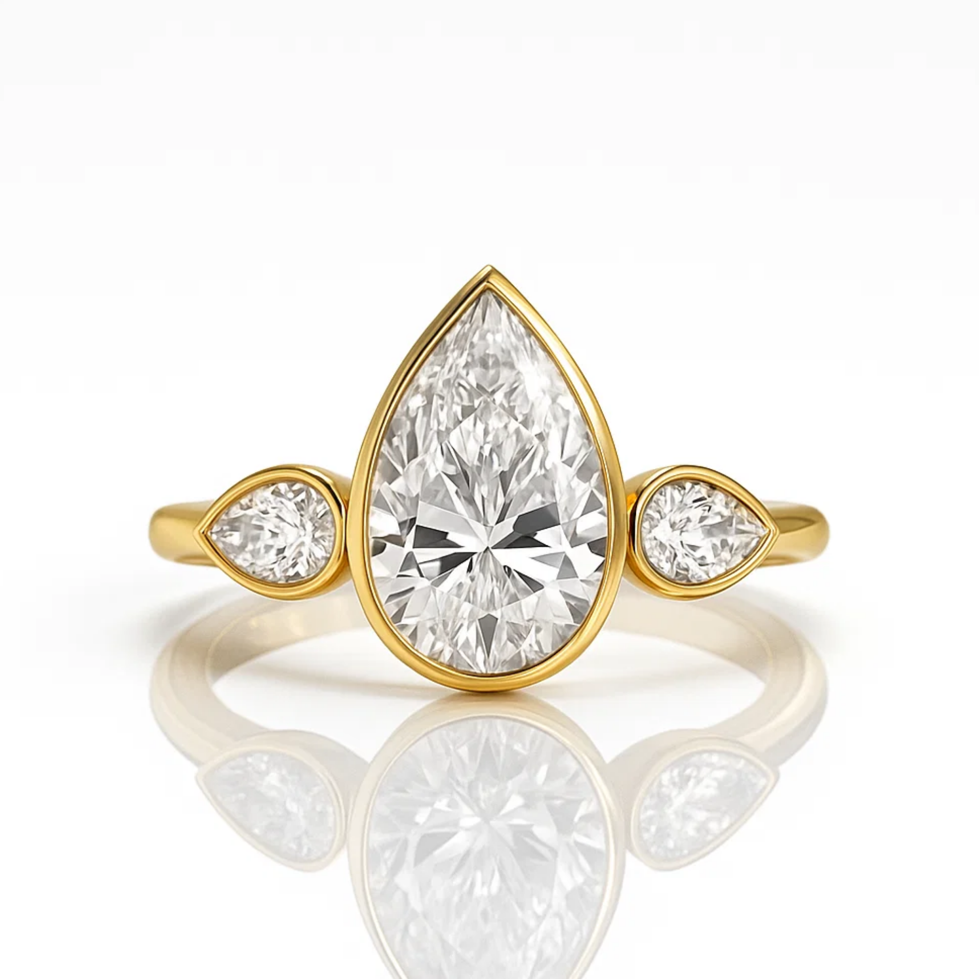  Bezel Set Three Stone Ring
