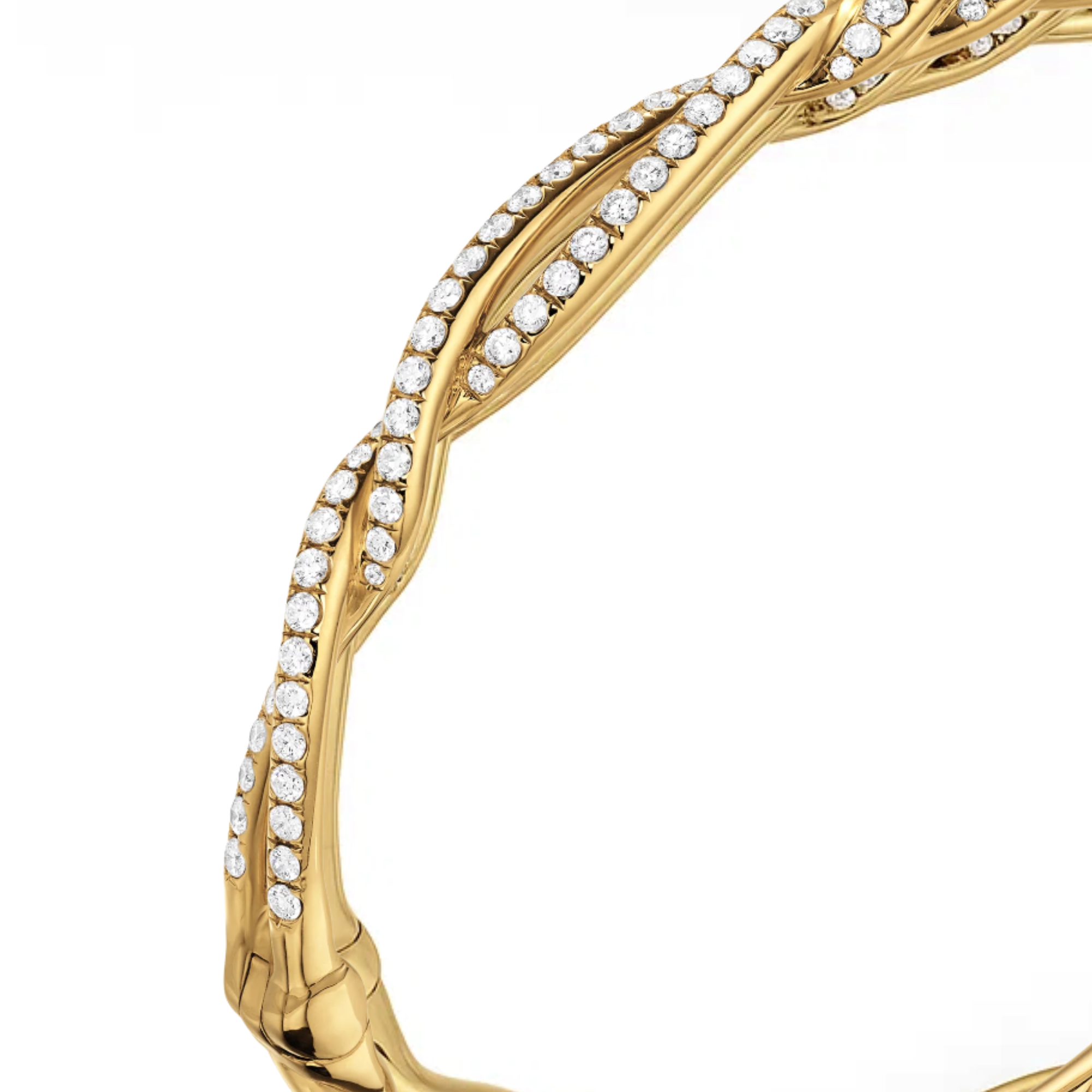 14K Gold Twisted Micro Pave Eternity Jewelry for Her