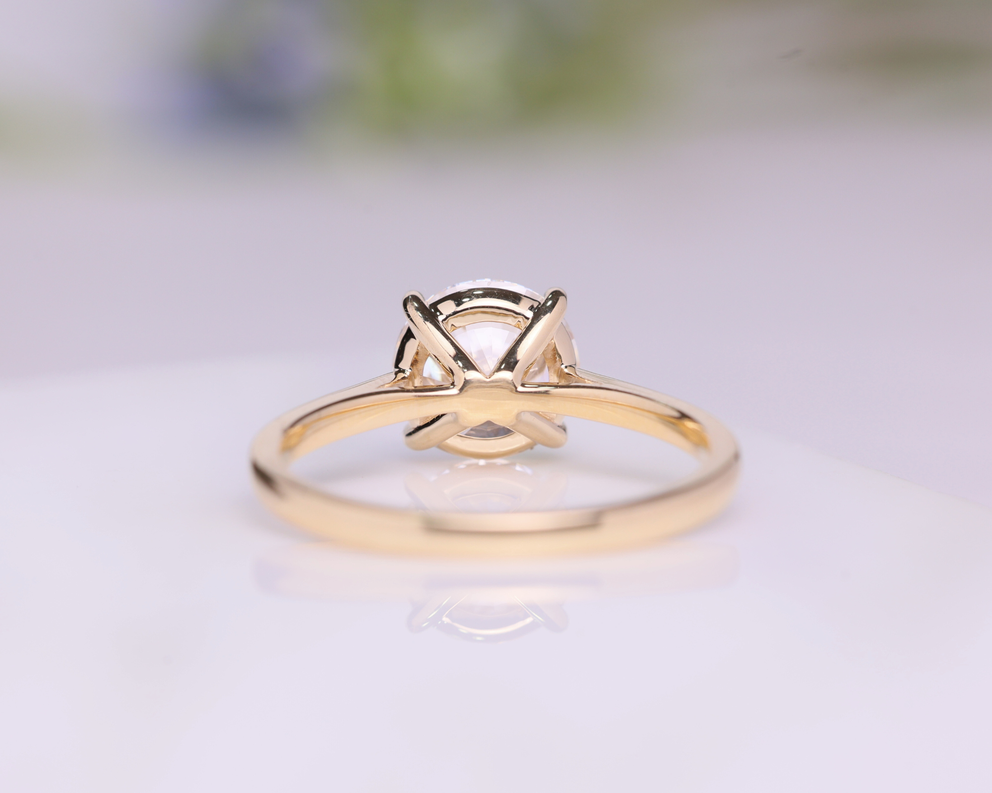 14K Solid Gold 2 CT Round Lab Grown Solitaire Diamond Engagement Ring