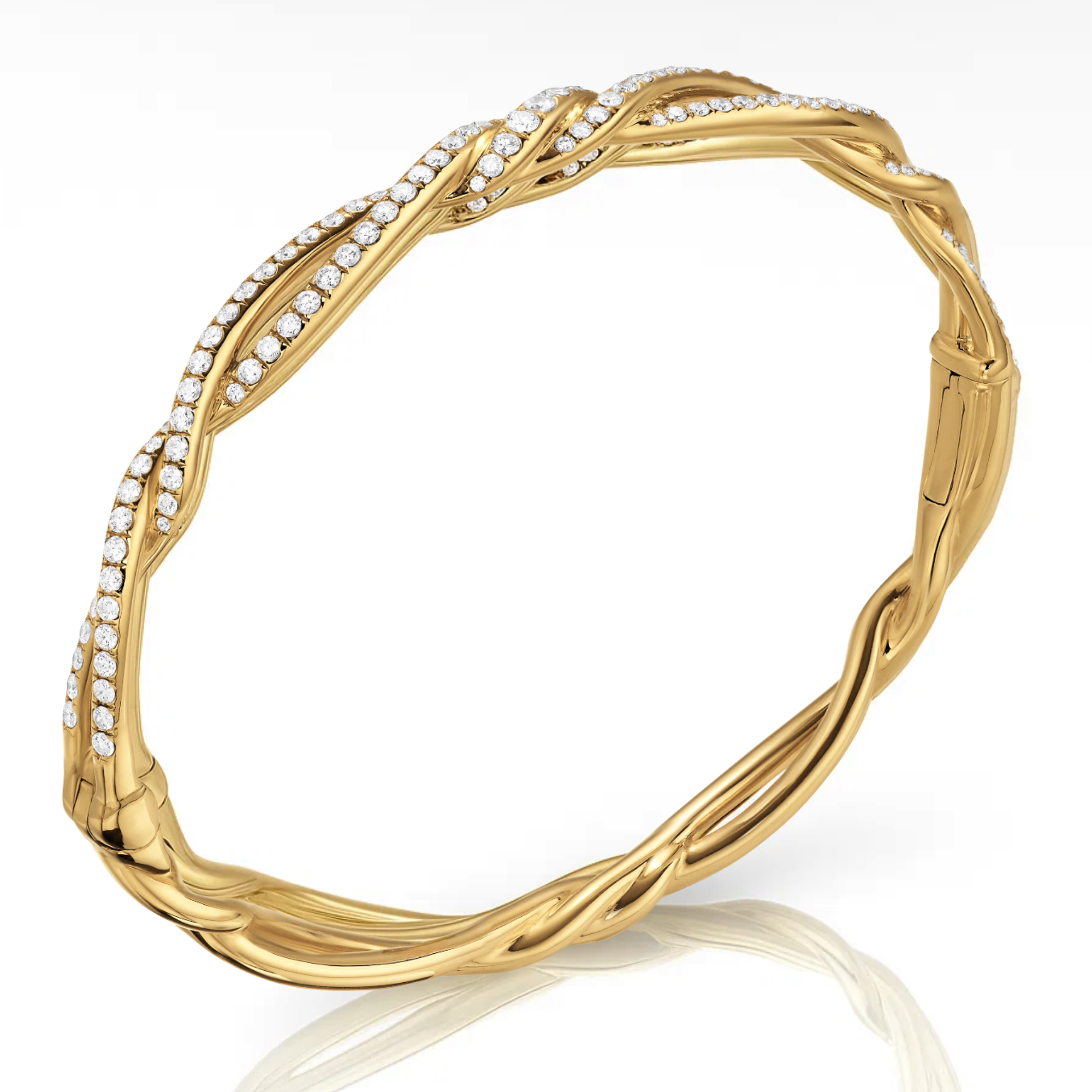 14K Gold Twisted Micro Pave Eternity Jewelry for Her