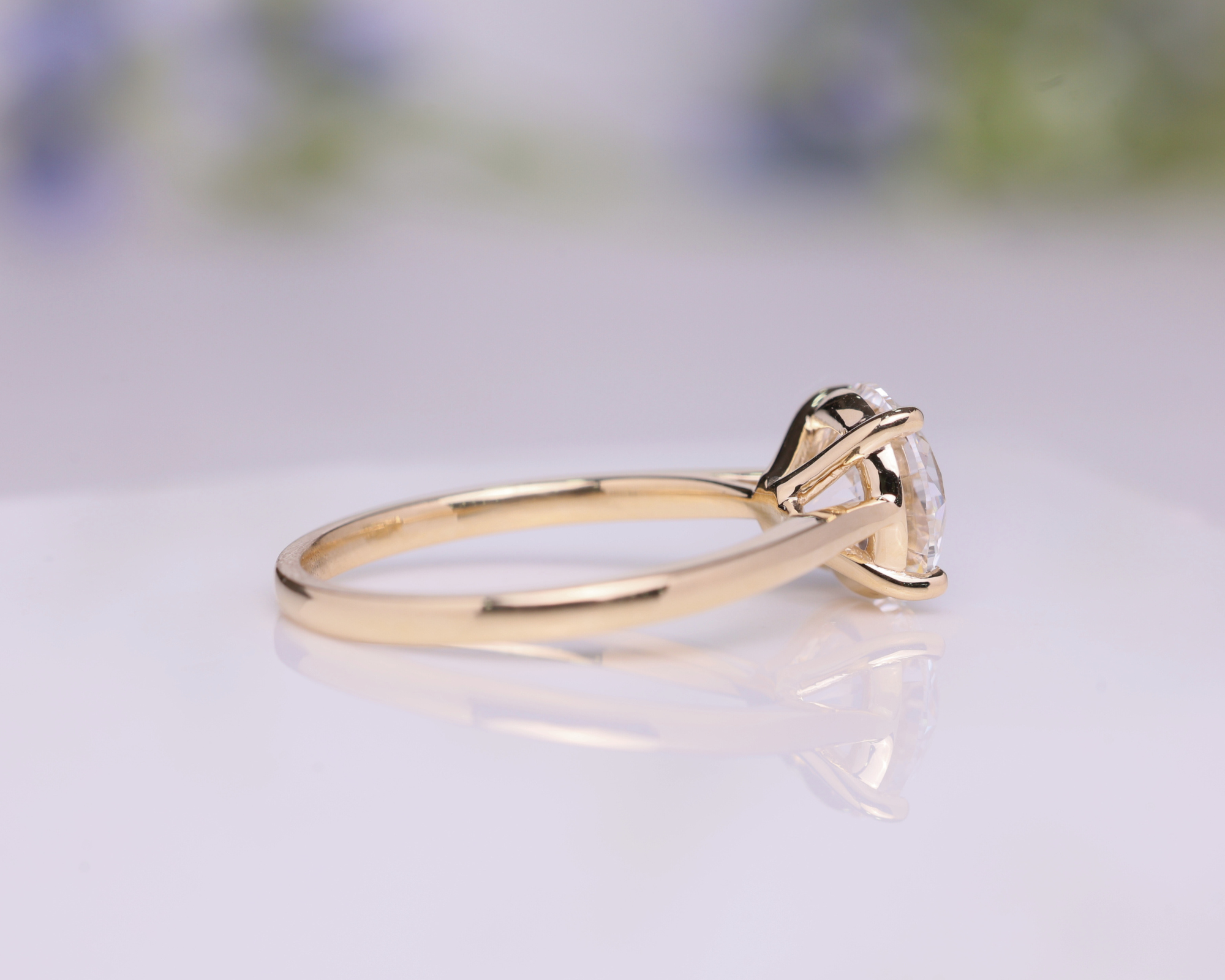14K Solid Gold 2 CT Round Lab Grown Solitaire Diamond Engagement Ring