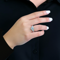 14K Solid Gold Oval Shape Lab-Grown Diamond Three Stone Minimalist Engagement Ring, Gift For Her