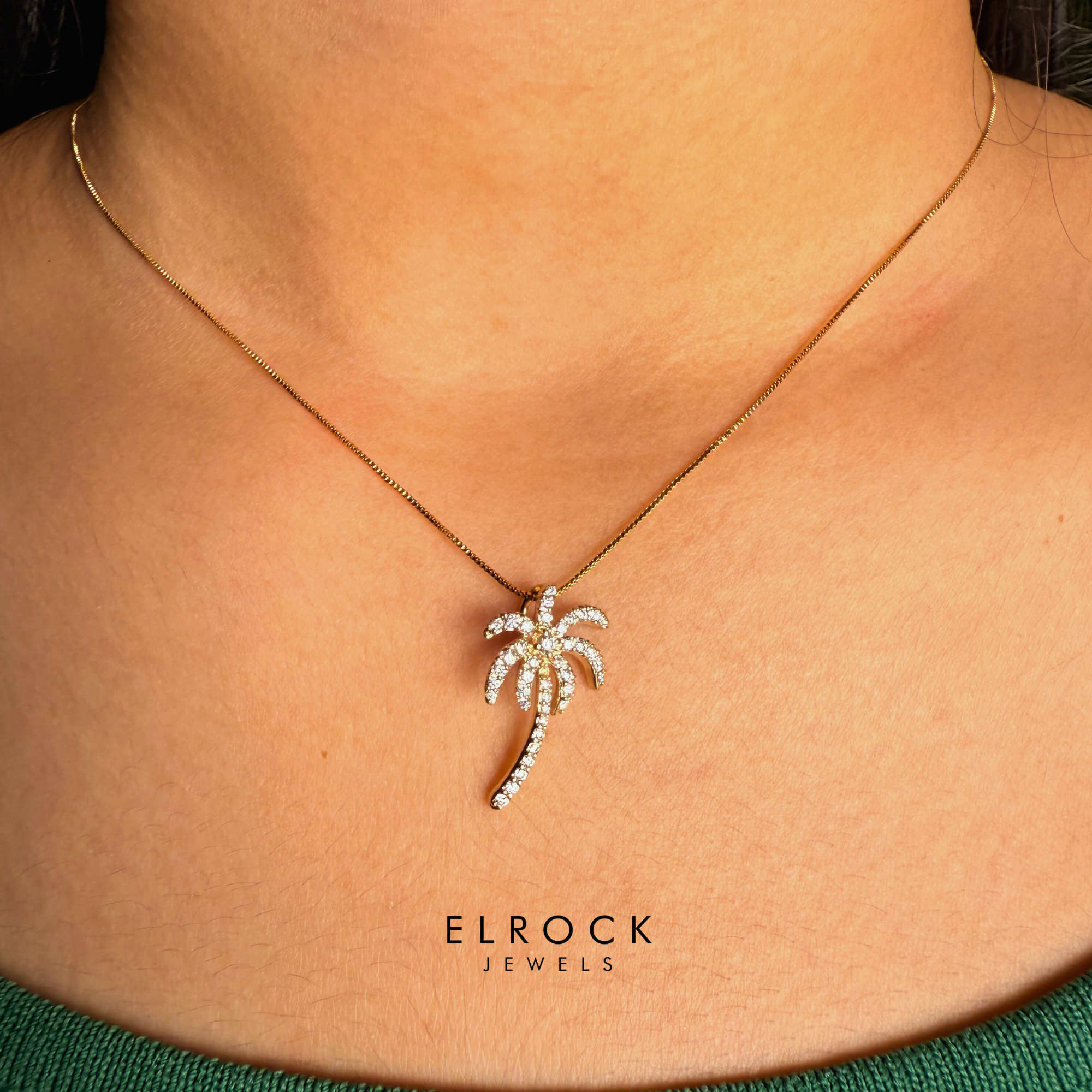  Diamond Palm Tree Pendant 