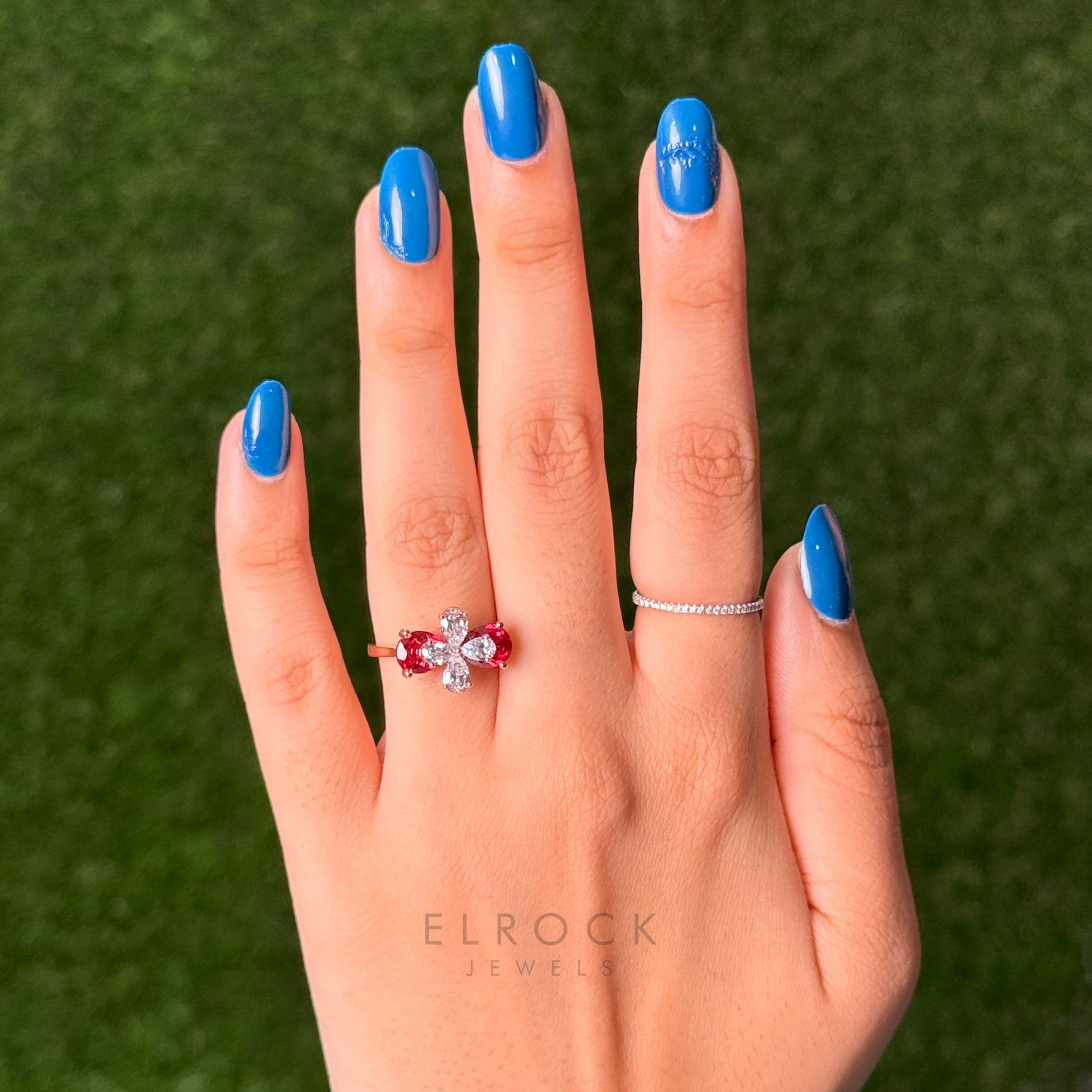 14k Solid Gold Floral Anniversary Ring