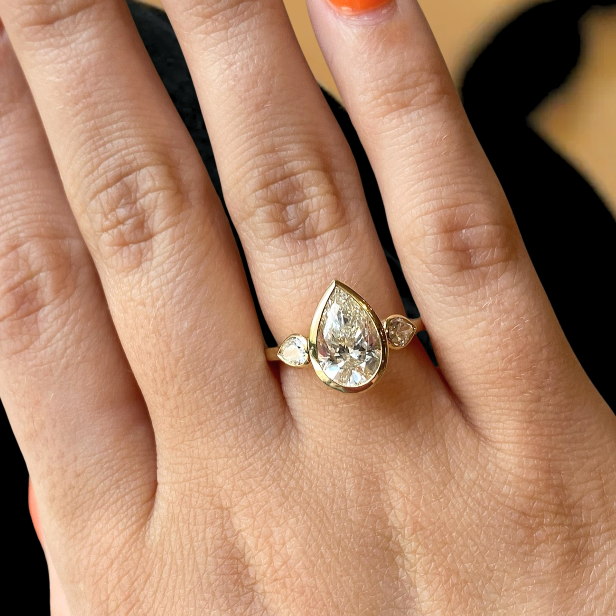  Bezel Set Three Stone Ring