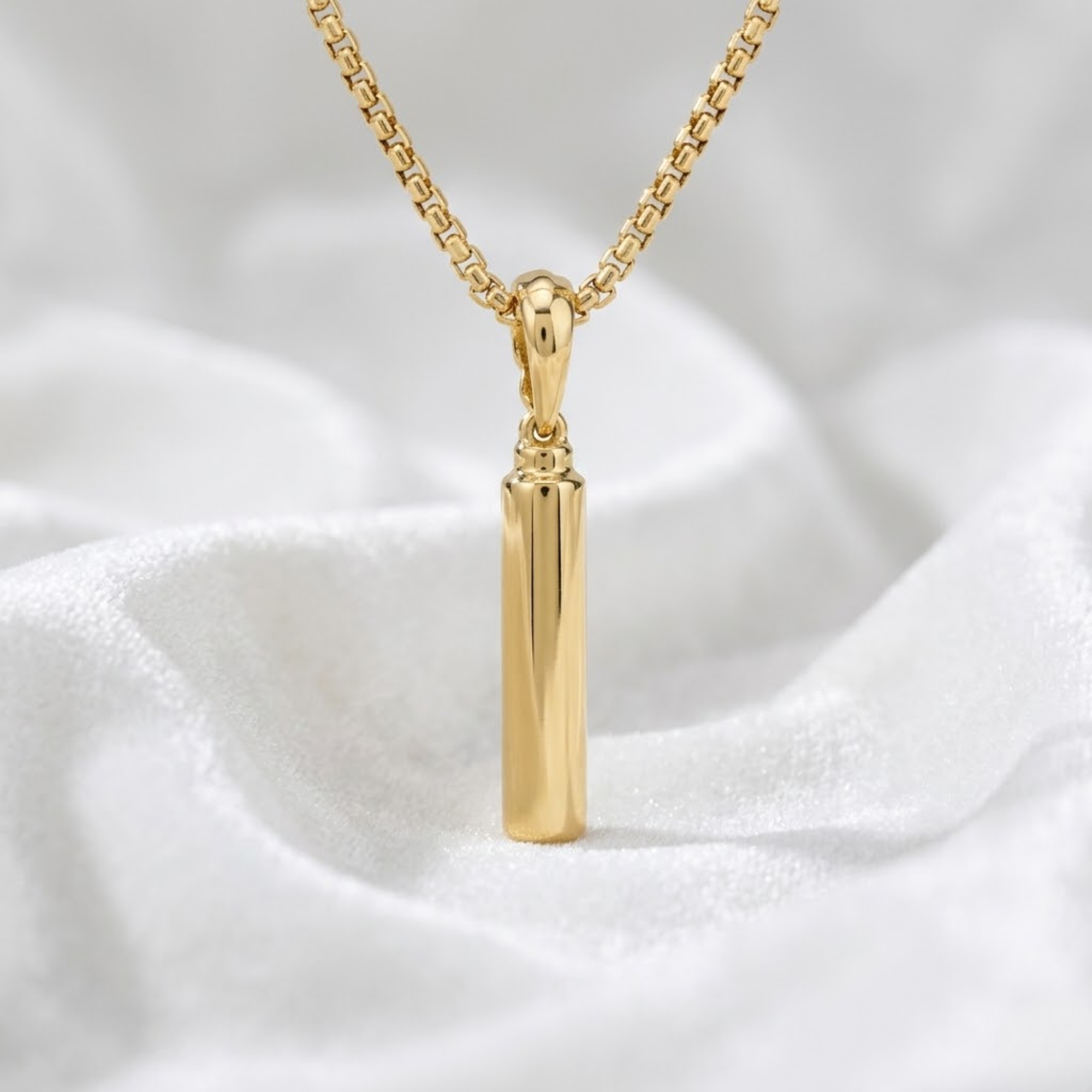 14K Gold Diamond Vertical Bar Necklace Round Lab Diamond Bar Pendant