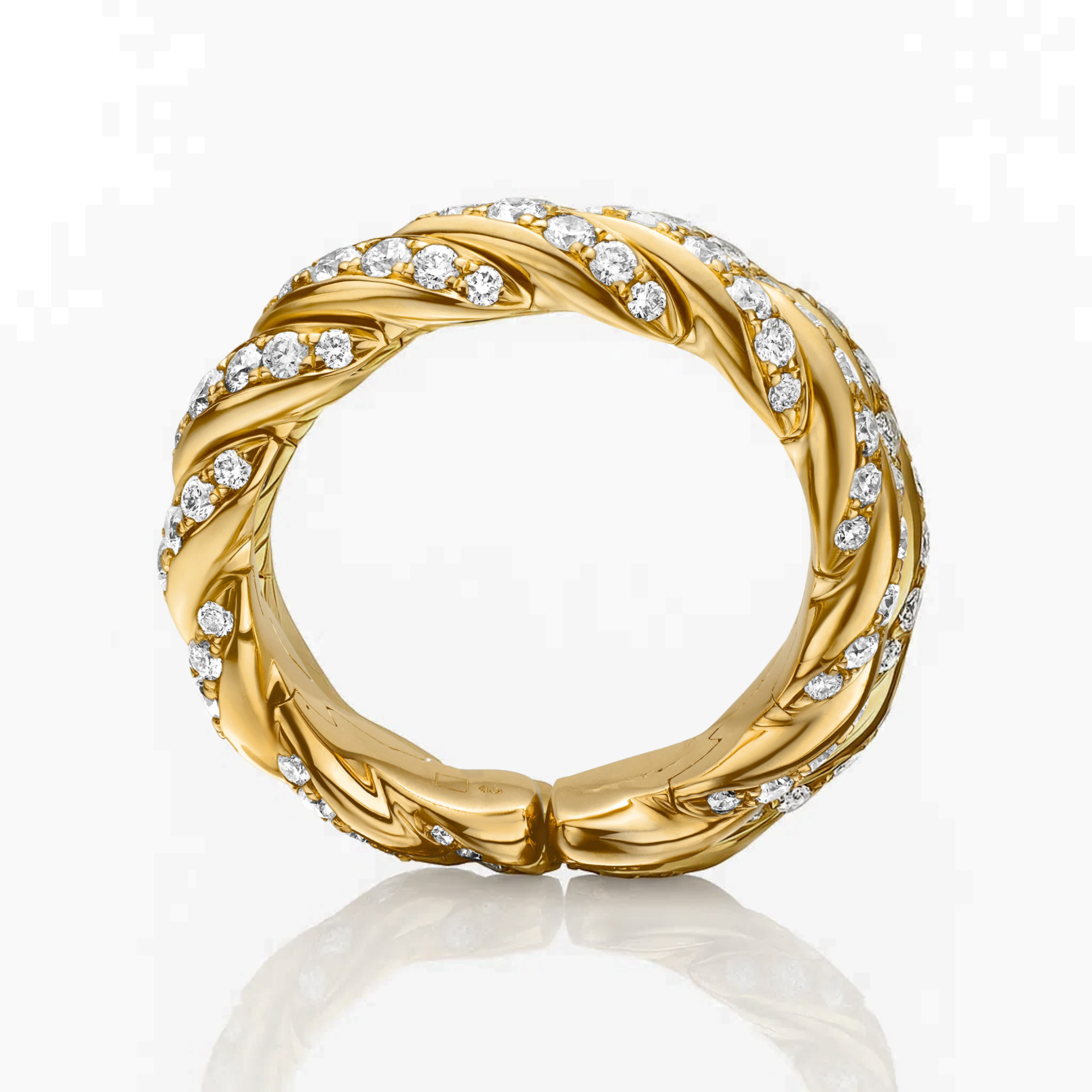 14K Solid Gold Diamond Twisted Eternity Ring