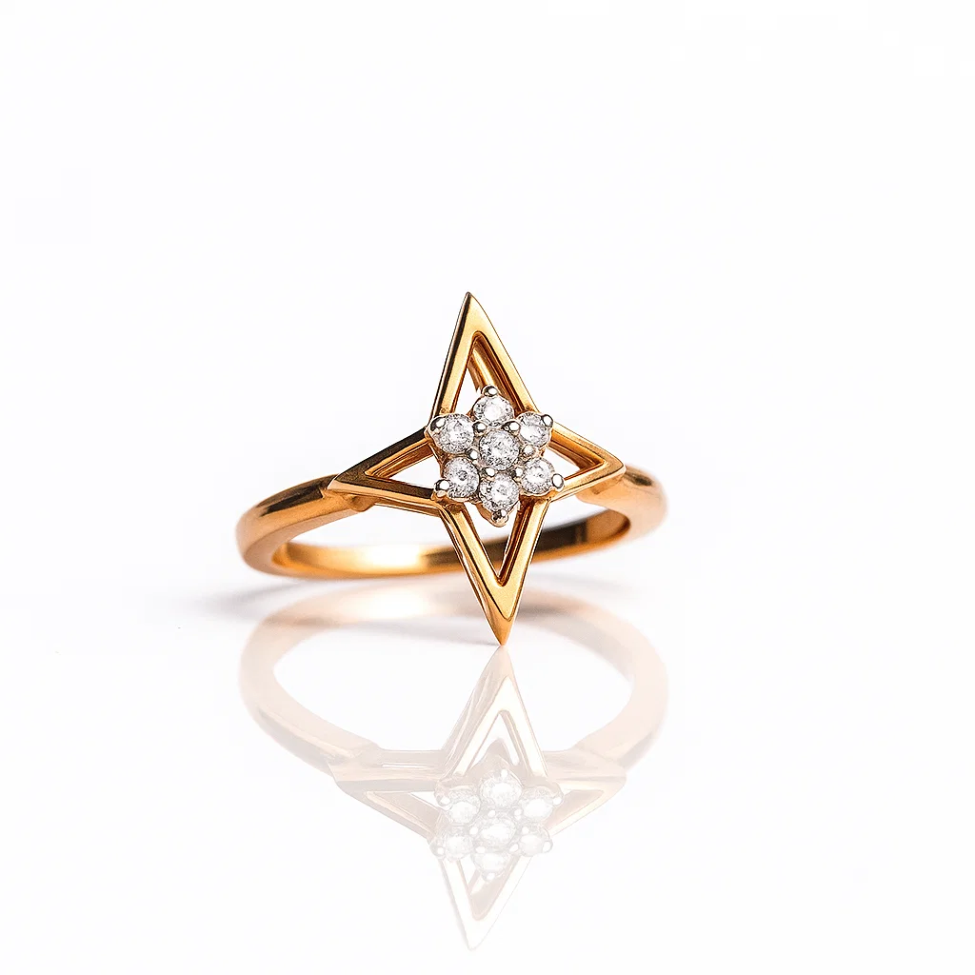 14K Gold North Star Stacking Ring