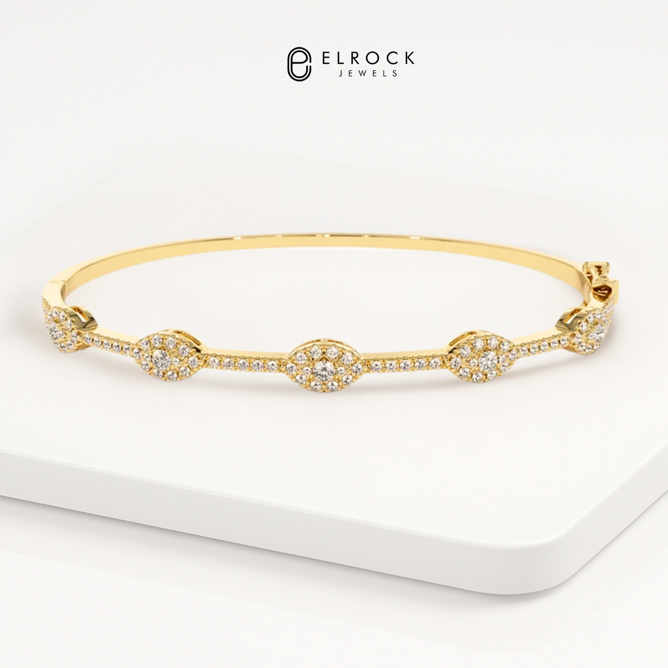 14K Round Diamond Bangle Bracelet 0.99 ctw, Stackable Diamond Bracelet, Last Minute Gift