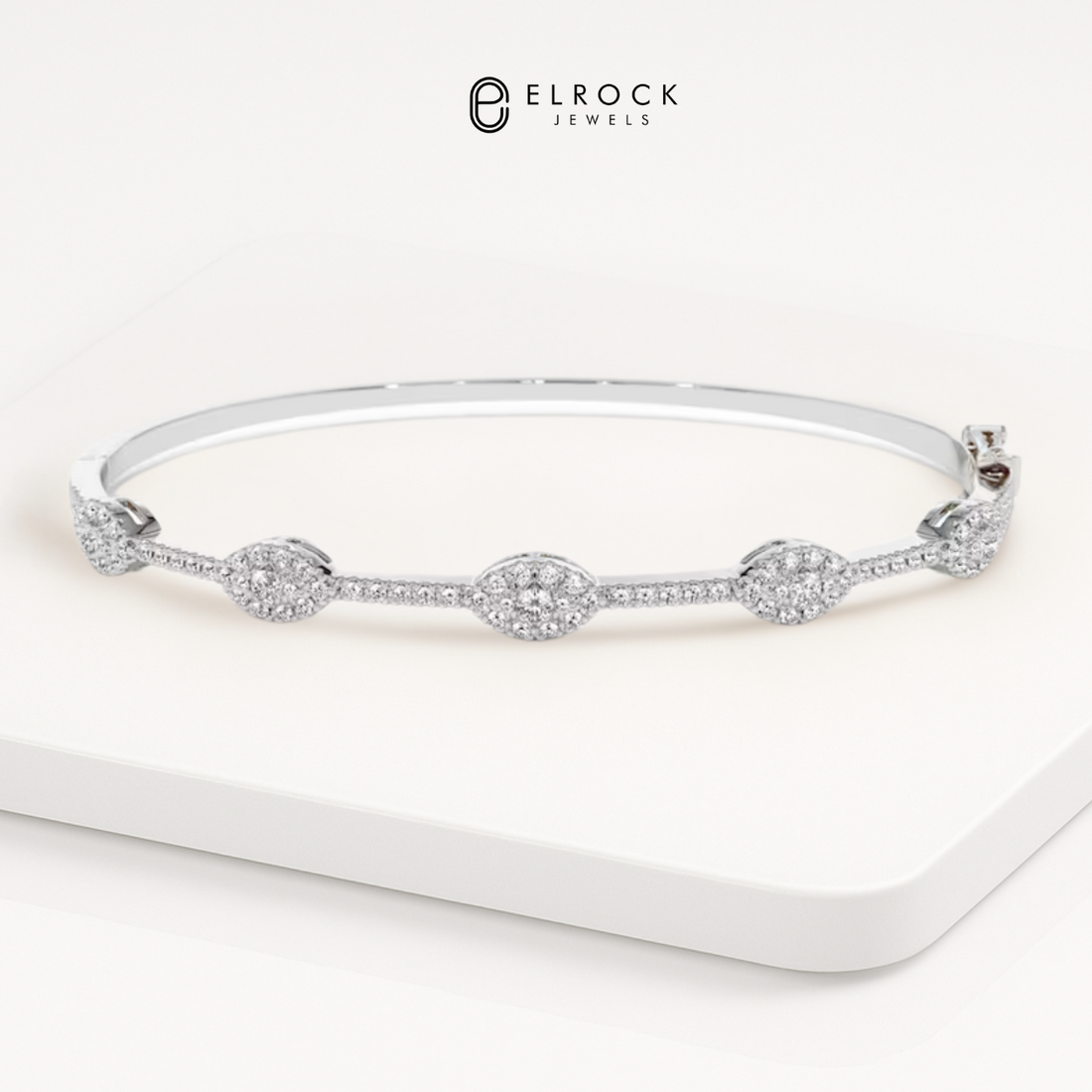 14K Round Diamond Bangle Bracelet 0.99 ctw, Stackable Diamond Bracelet, Last Minute Gift