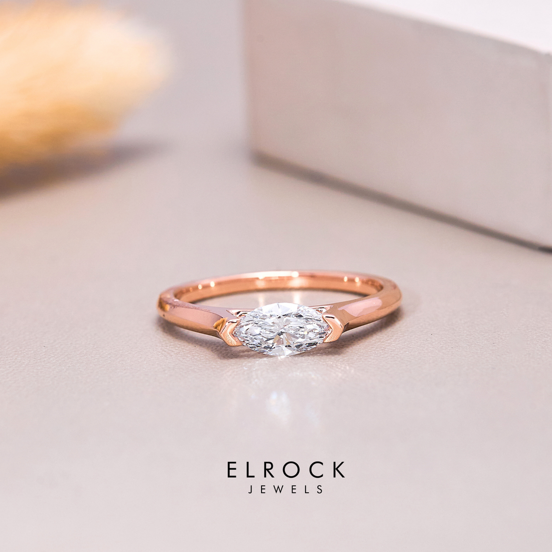 East West Marquise Cut Diamond Ring
