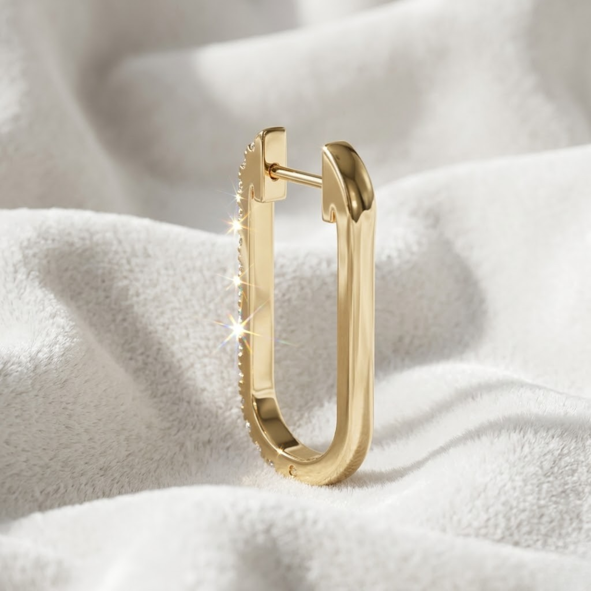 14K Gold Diamond Unique Huggies Solid Gold Hoops Earrings
