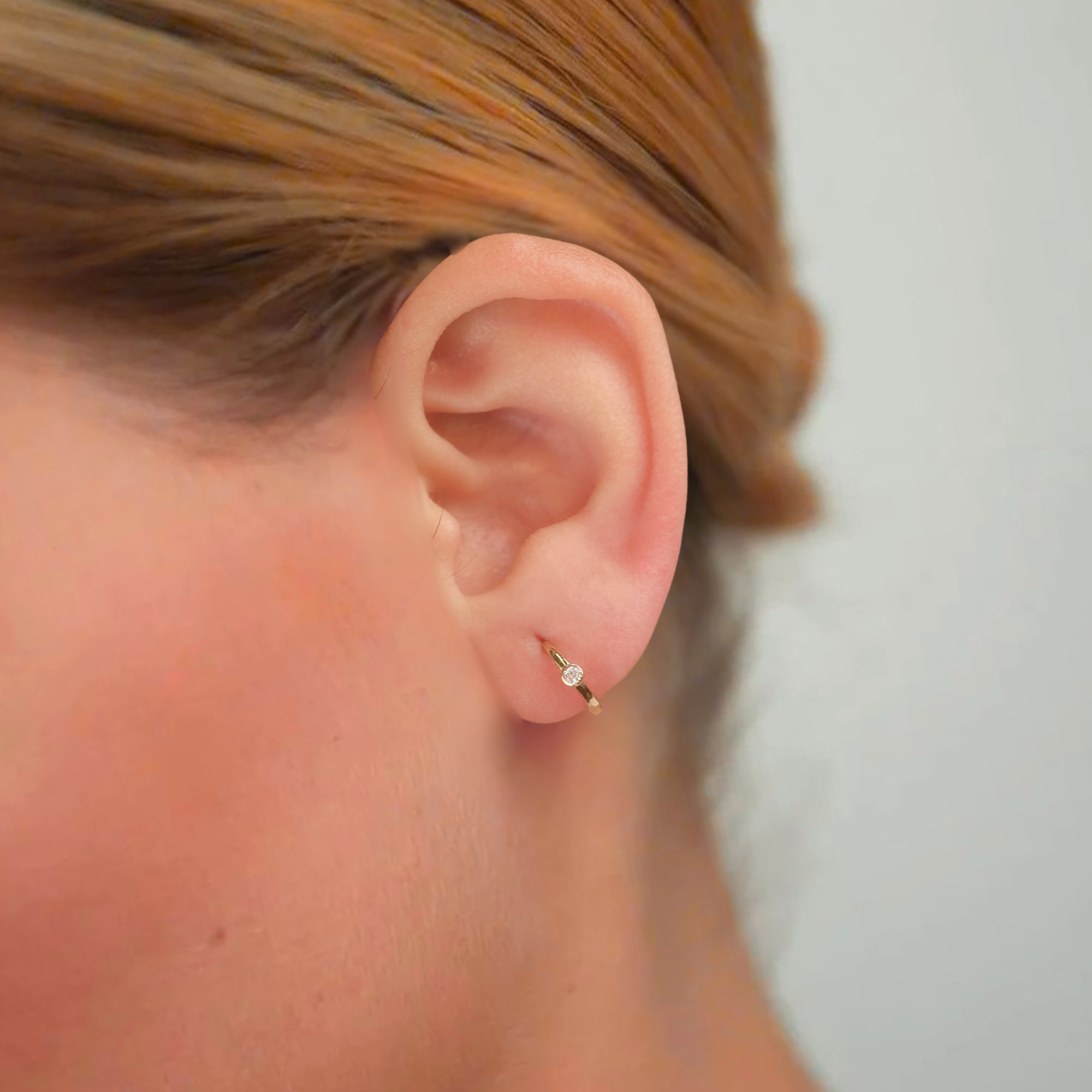  14K Solid Gold Small Huggies Hoop Earrings