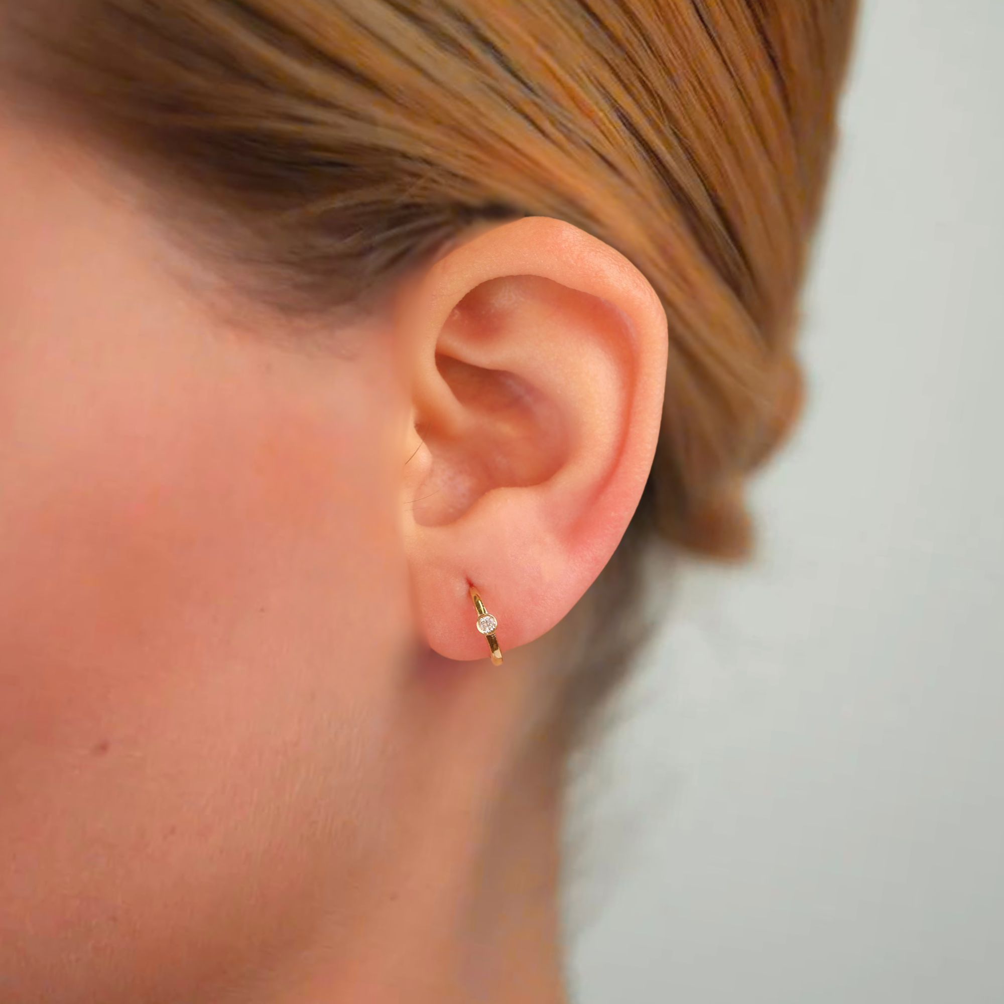  14K Solid Gold Small Huggies Hoop Earrings