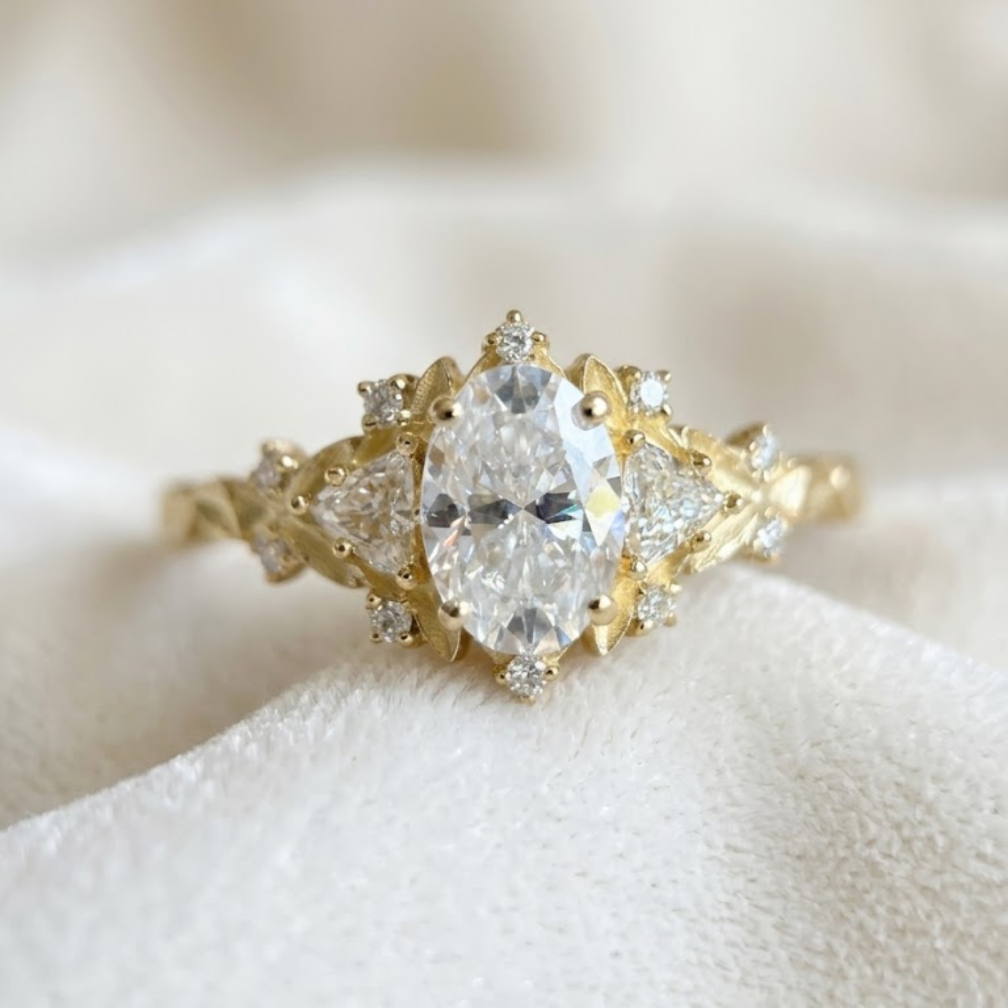 Fairytale Oval Lab Grown Diamond Engagement Ring in 14K or 18K Gold
