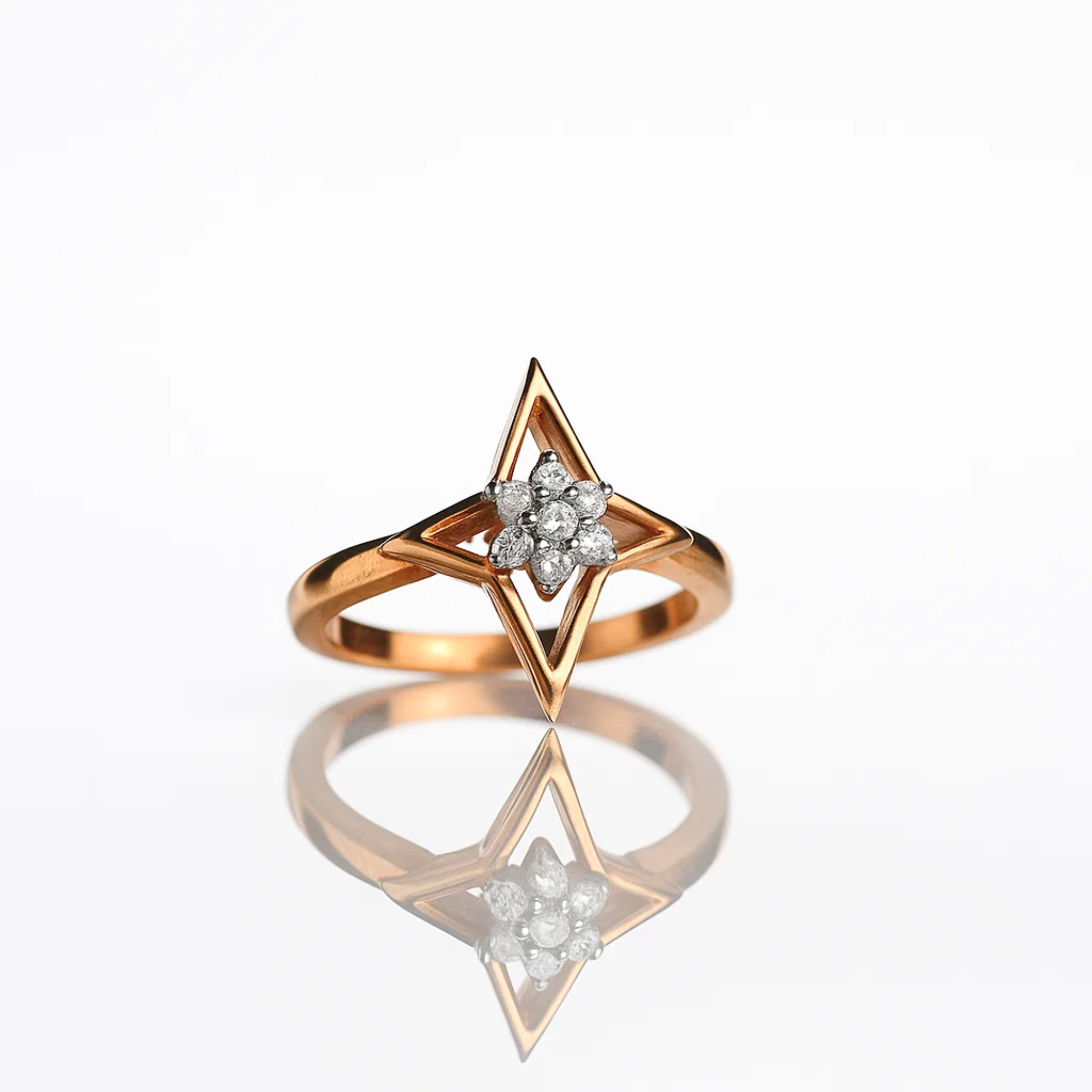 14K Gold North Star Stacking Ring