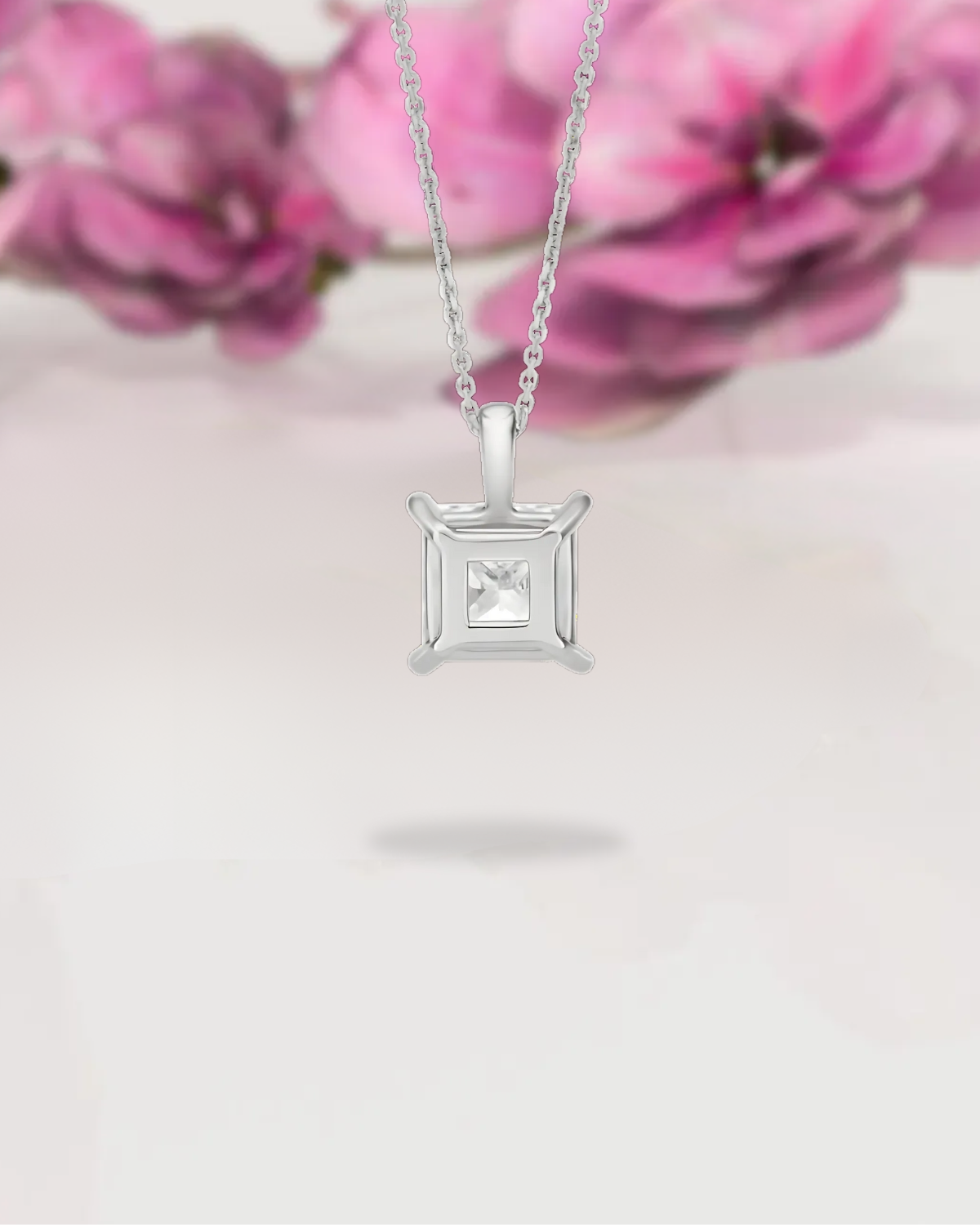 3 Carat Princess Cut Diamond Pendant | 14k Lab Grown Diamonds