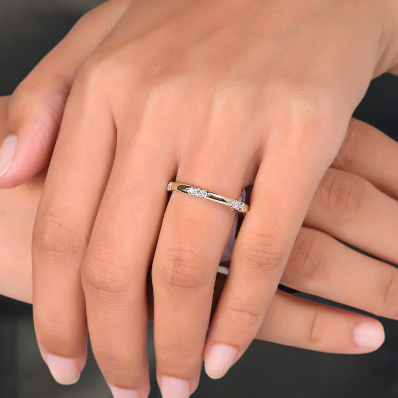 14K Gold Flush Set Eternity Diamond Wedding Band