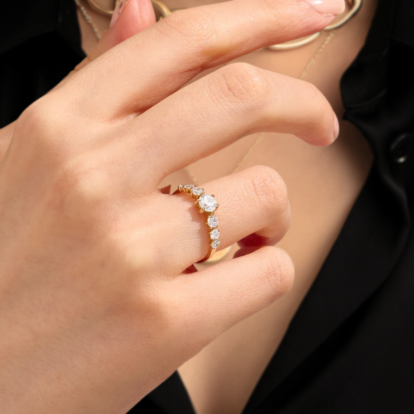 14K Solid Gold Round Diamond Rings for Women 0.79CT Diamond Engagement Ring | gift for her