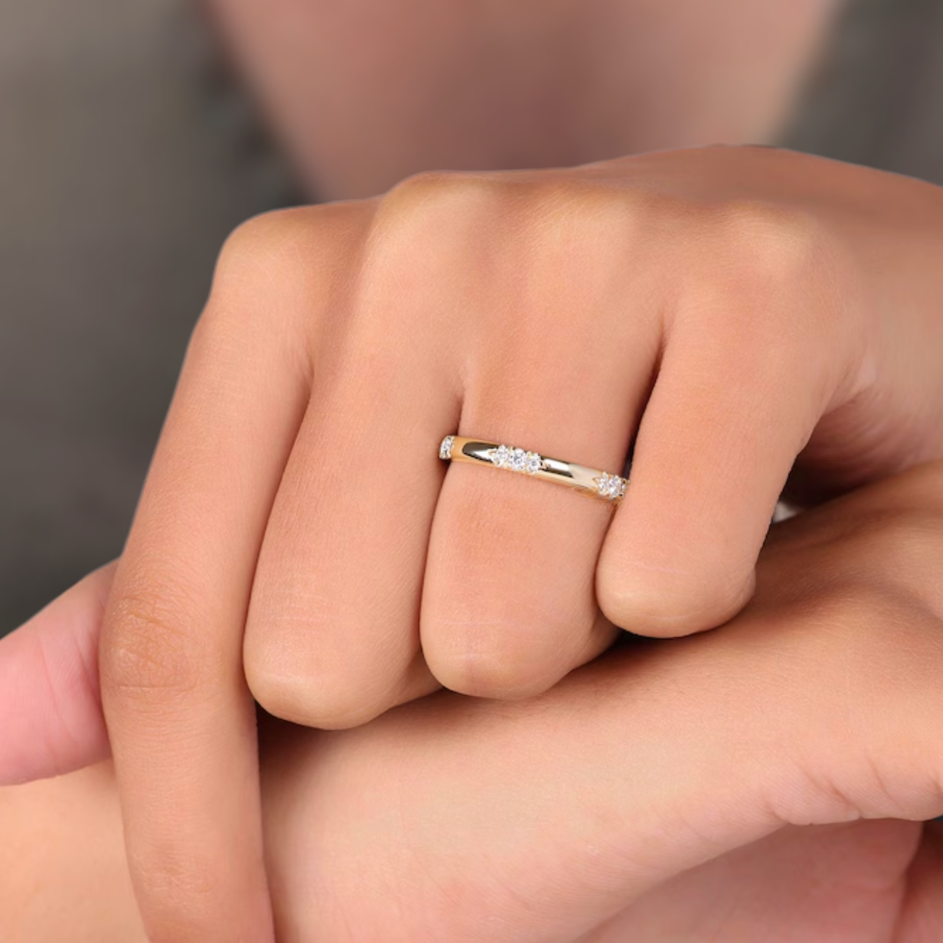 14K Gold Flush Set Eternity Diamond Wedding Band
