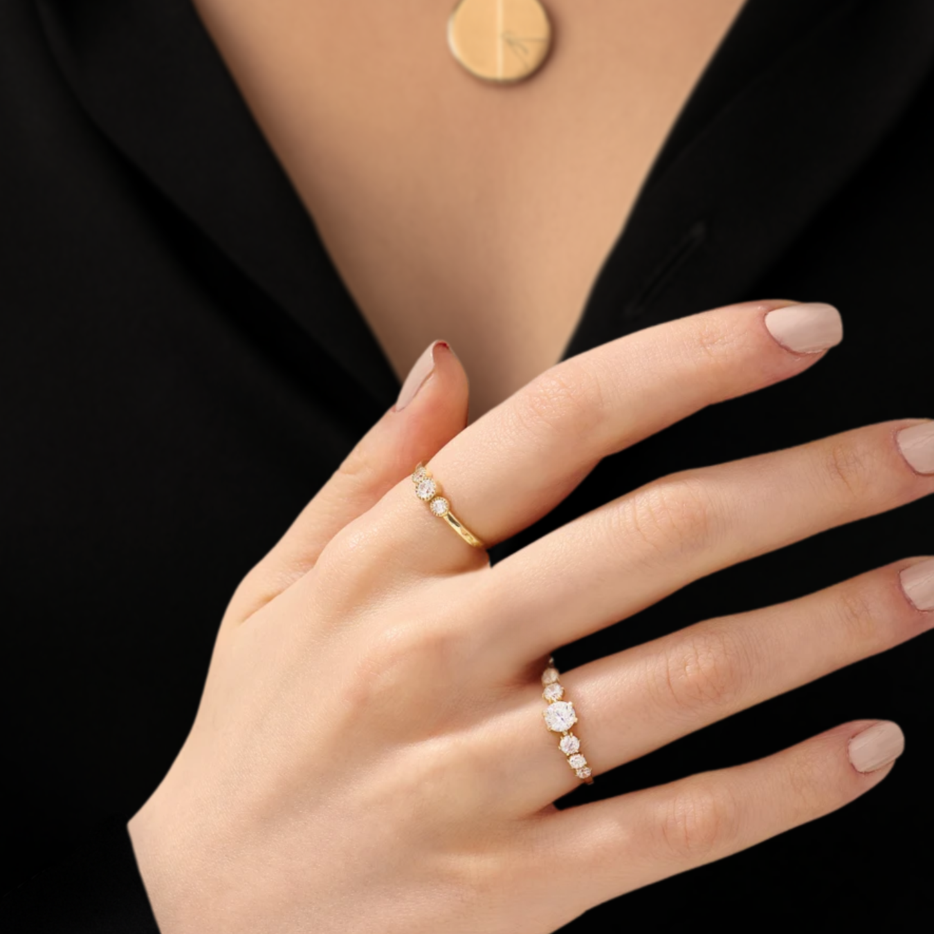 14K Solid Gold Round Diamond Rings for Women 0.79CT Diamond Engagement Ring | gift for her