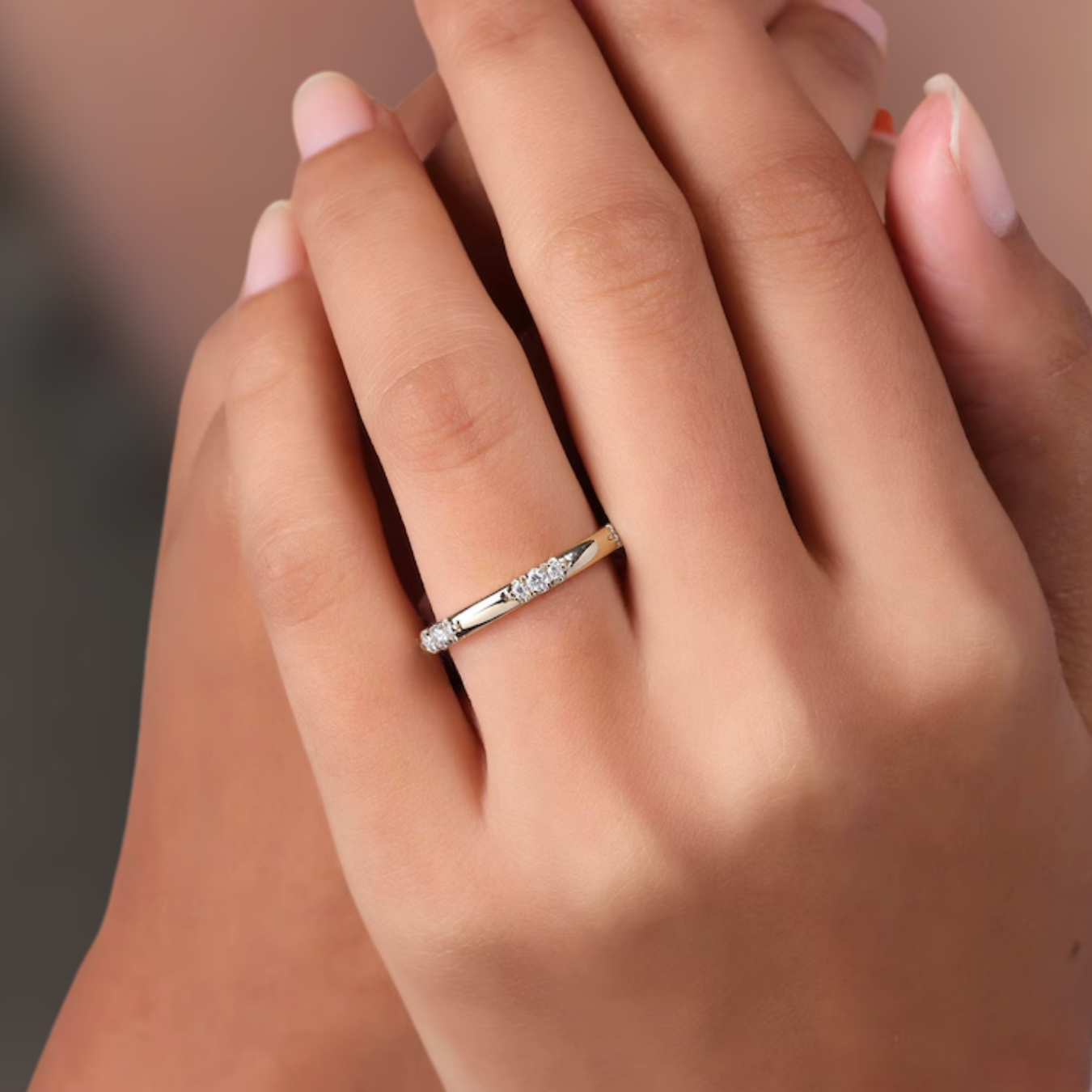 14K Gold Flush Set Eternity Diamond Wedding Band
