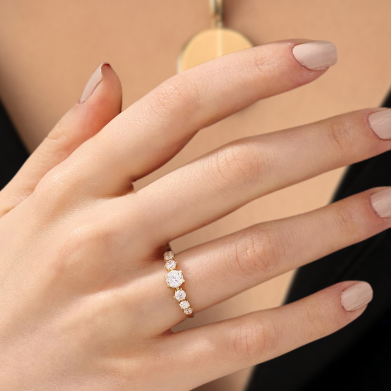 14K Solid Gold Round Diamond Rings for Women 0.79CT Diamond Engagement Ring | gift for her