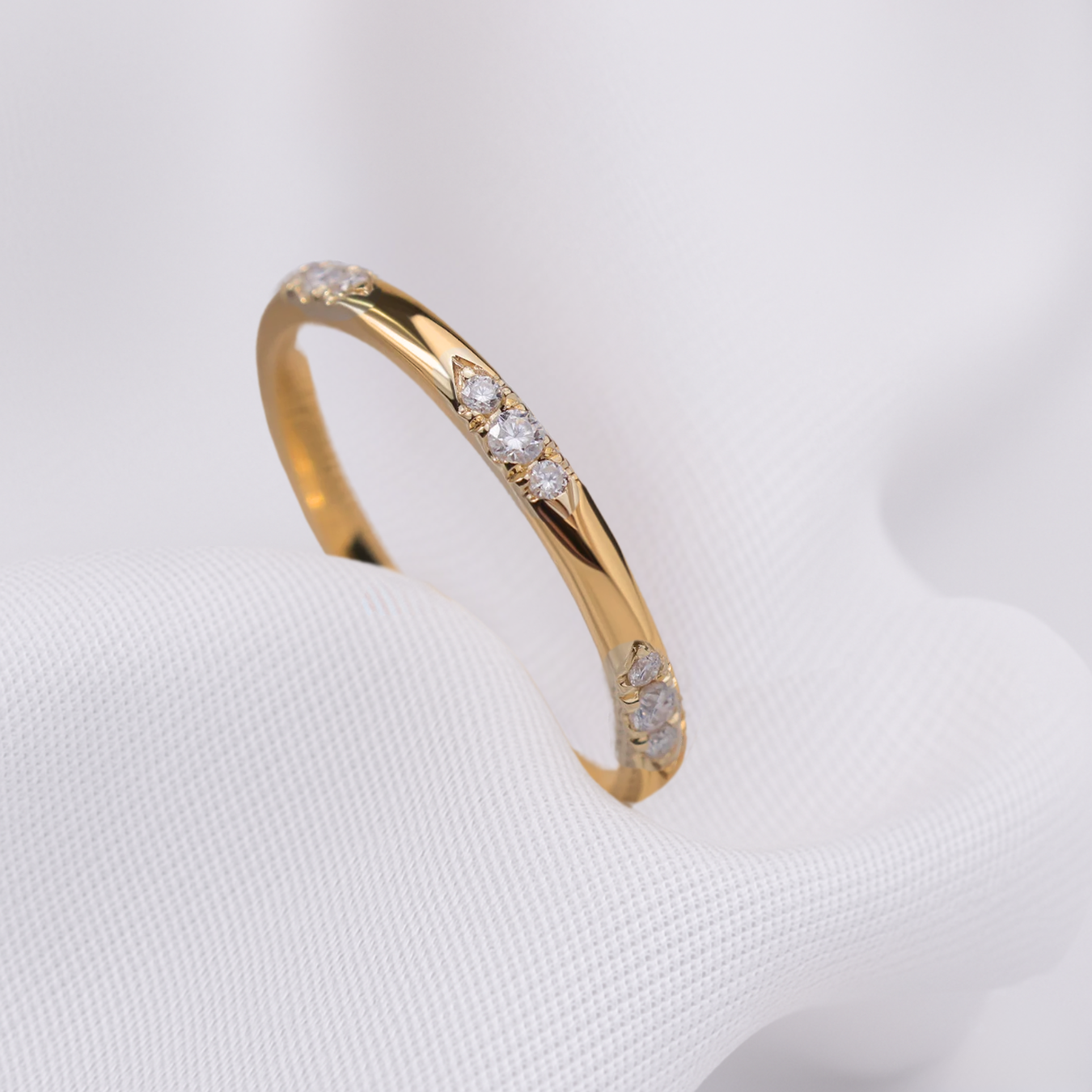14K Gold Flush Set Eternity Diamond Wedding Band