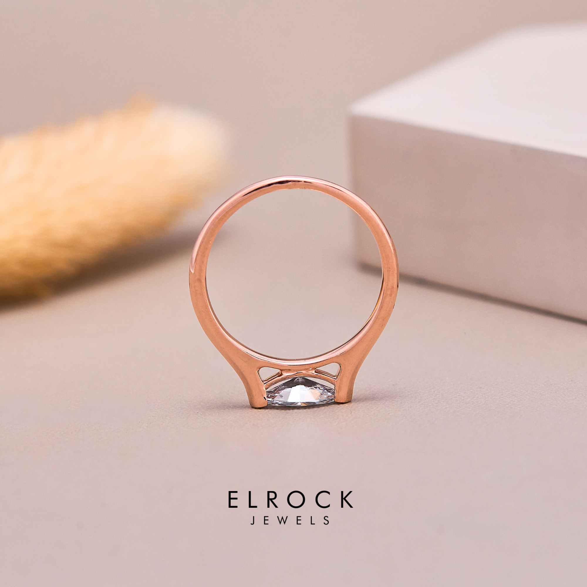East West Marquise Cut Diamond Ring