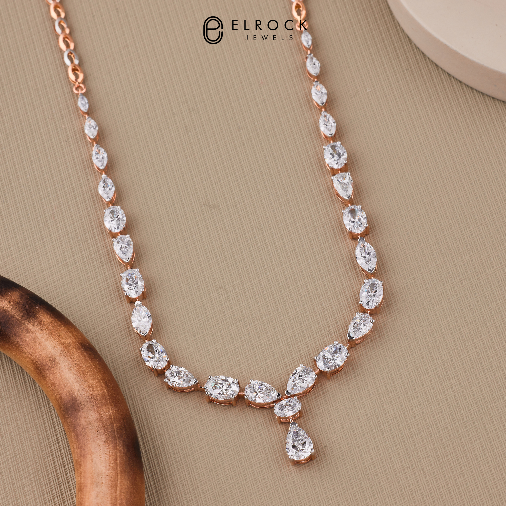 Marquise Oval Pear Cut  Lab Grown Diamond Necklace