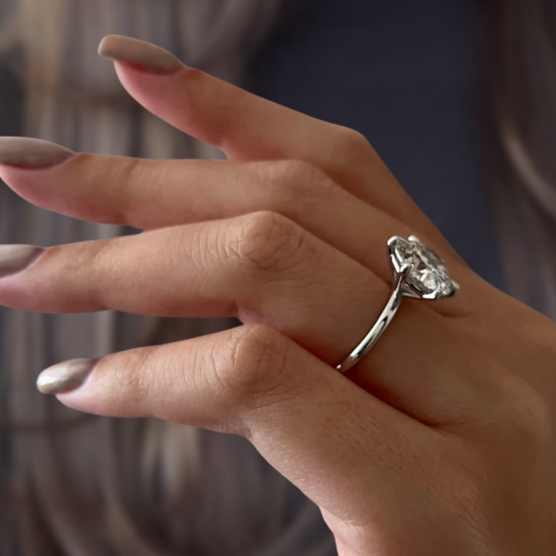 5 Carat Huge Round Brilliant Cut Lab Grown Diamond Ring