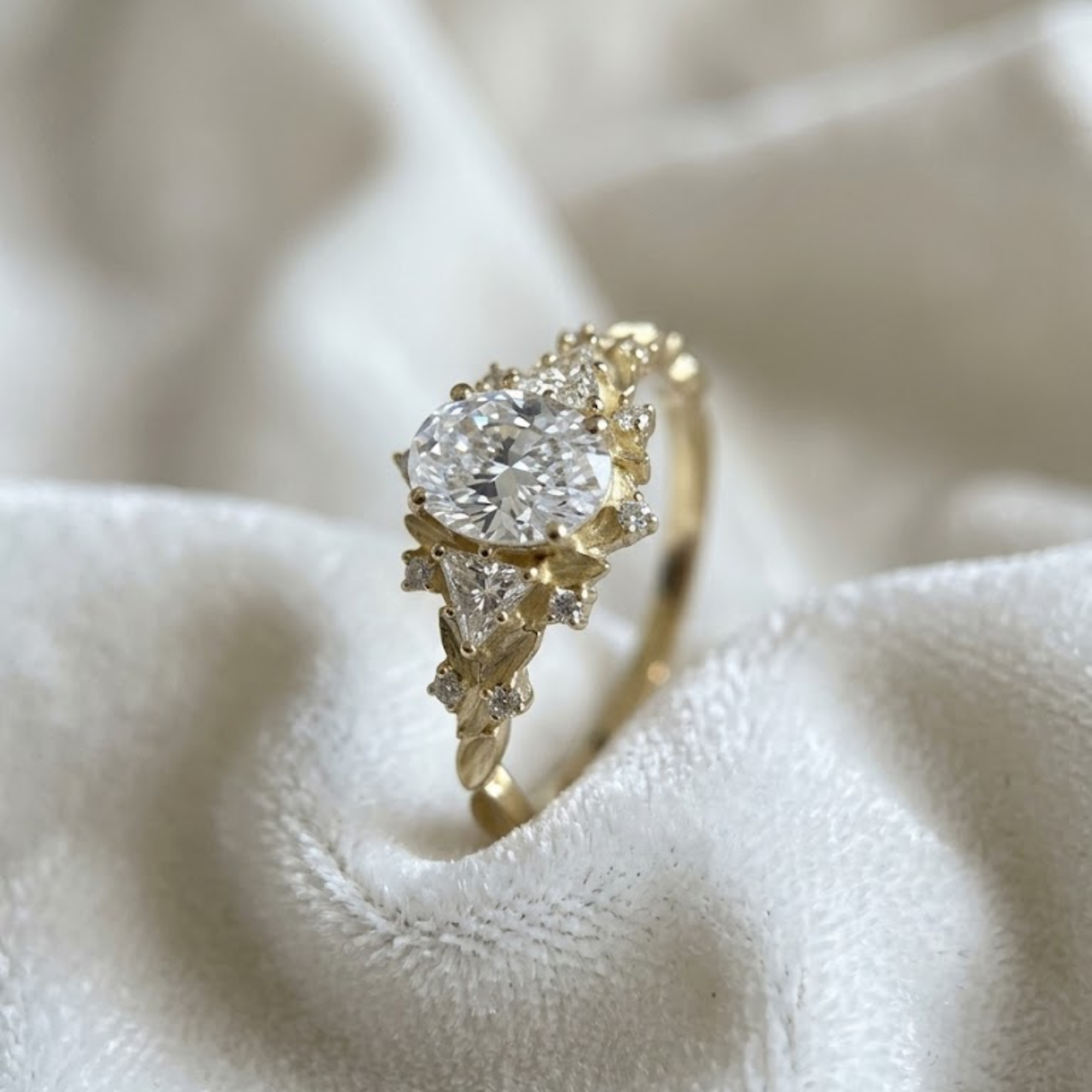 Fairytale Oval Lab Grown Diamond Engagement Ring in 14K or 18K Gold