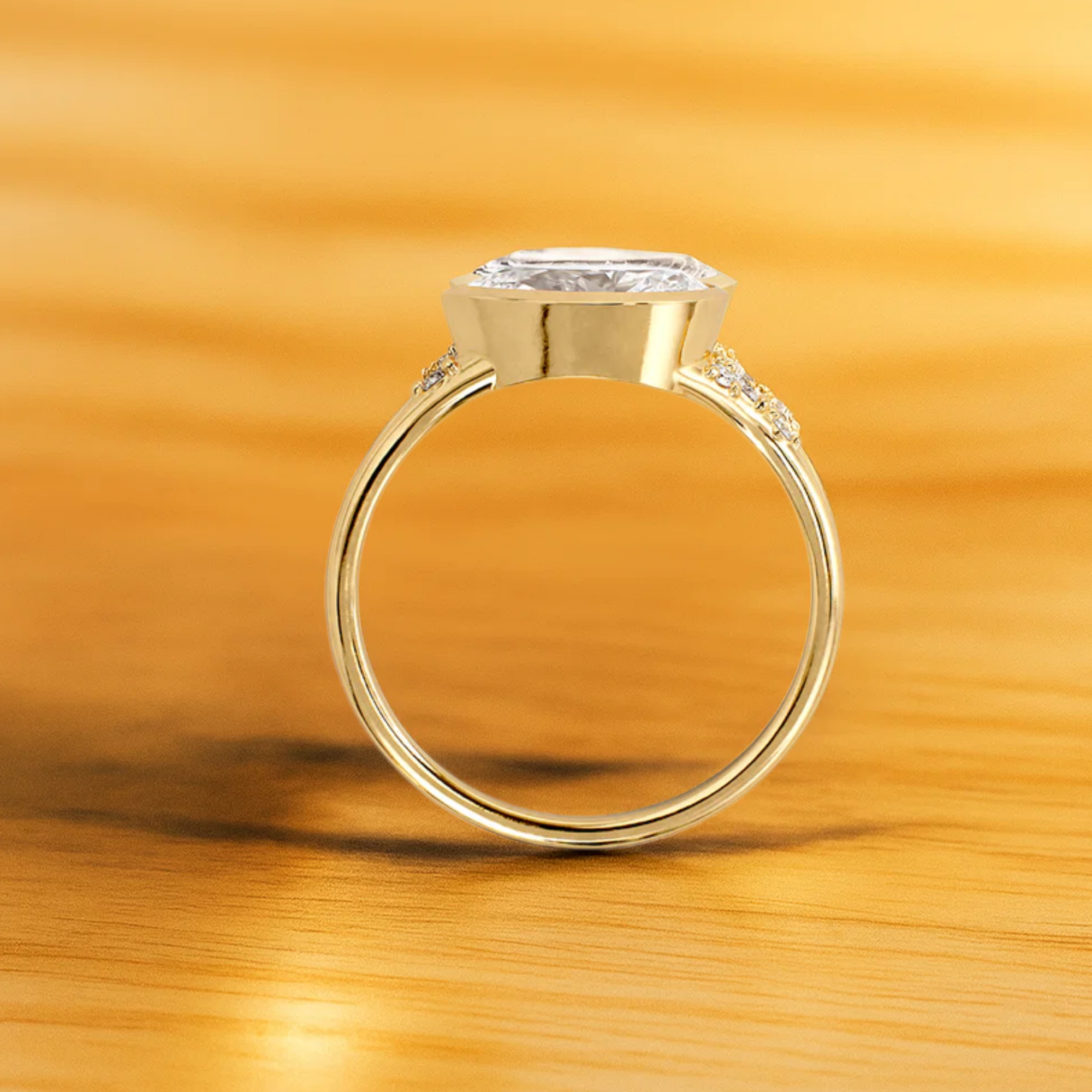 14K Gold Oval Cut Engagement Ring