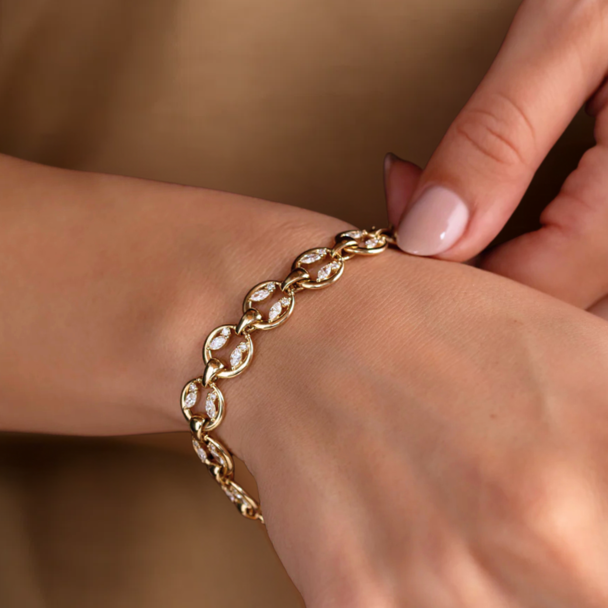 14K Gold Chunky Tennis Bracelet