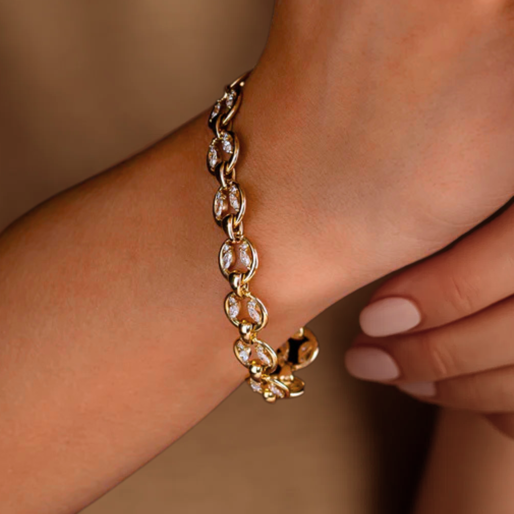 14K Gold Chunky Tennis Bracelet
