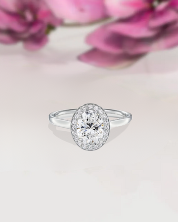 Oval Cut Engagement Ring, Lab Grown Diamond Oval Engagement Ring