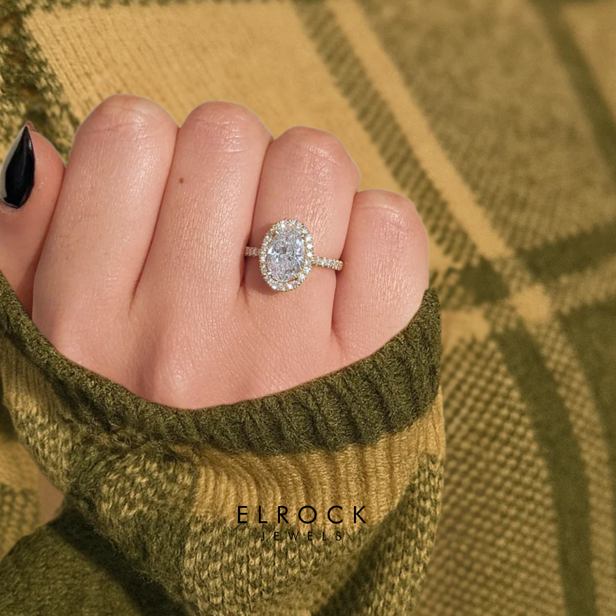 14K Oval Cut Engagement Ring | Lab Grown Diamond Oval Engagement Ring