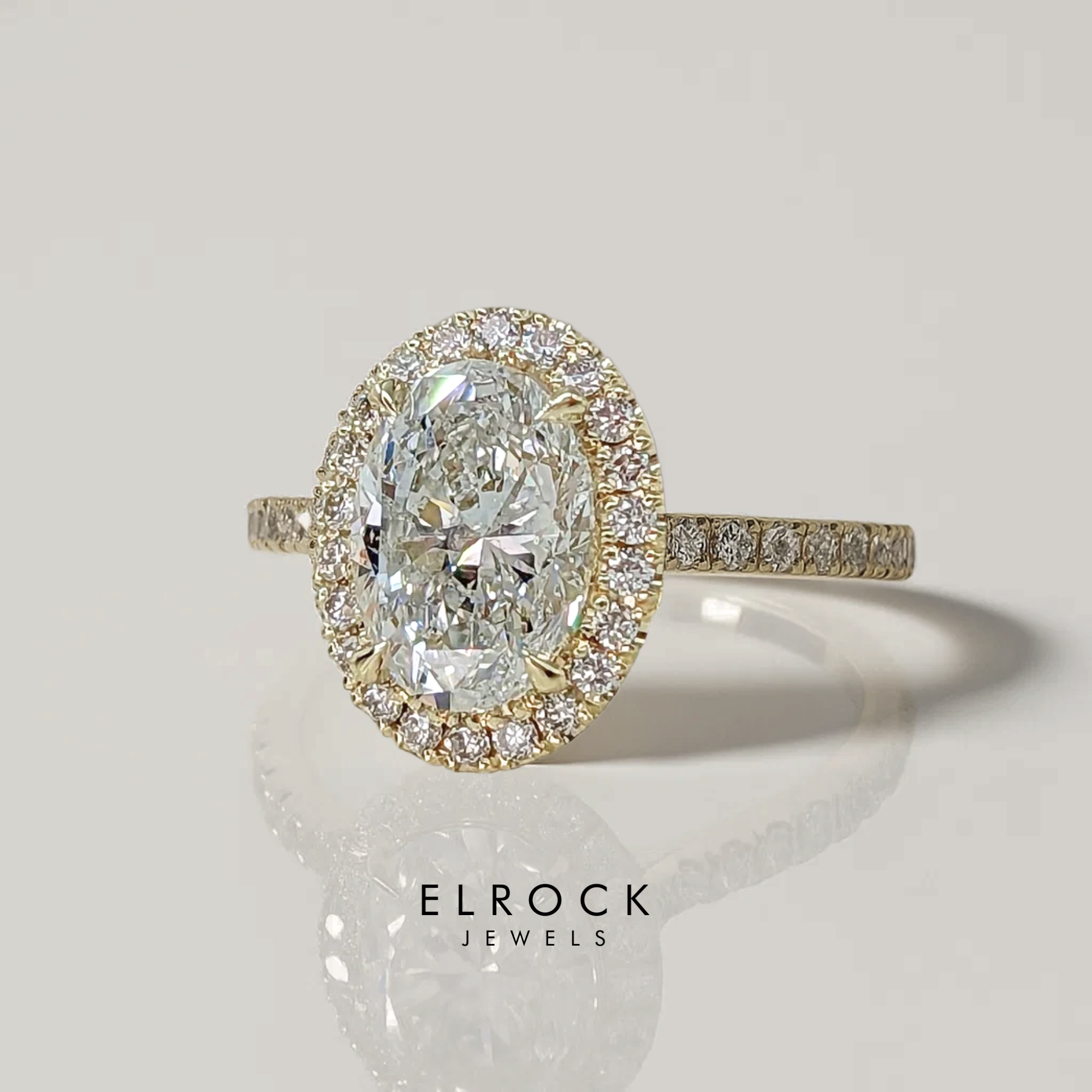 14K Oval Cut Engagement Ring | Lab Grown Diamond Oval Engagement Ring