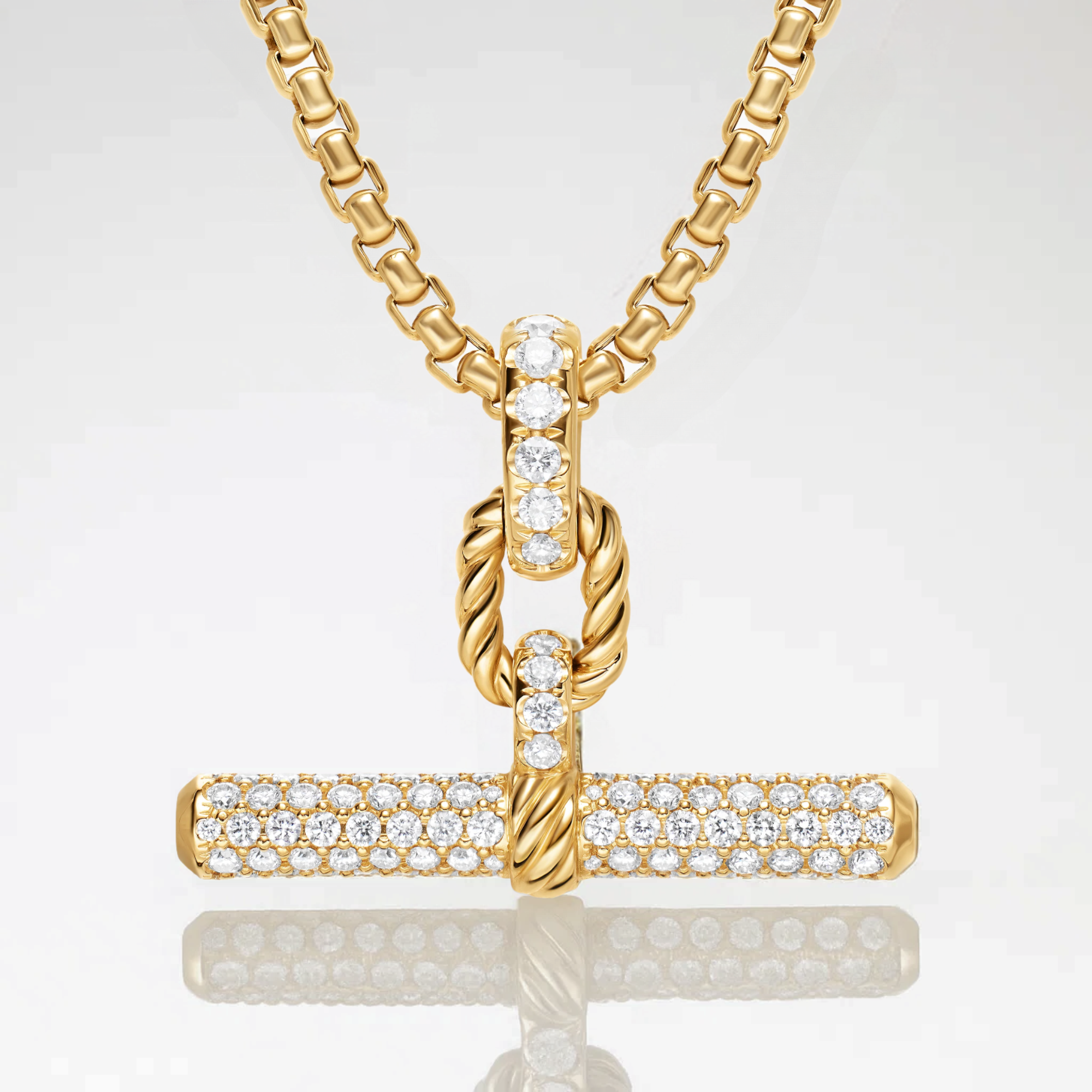 14K Gold Dainty Diamond Pave Pendant