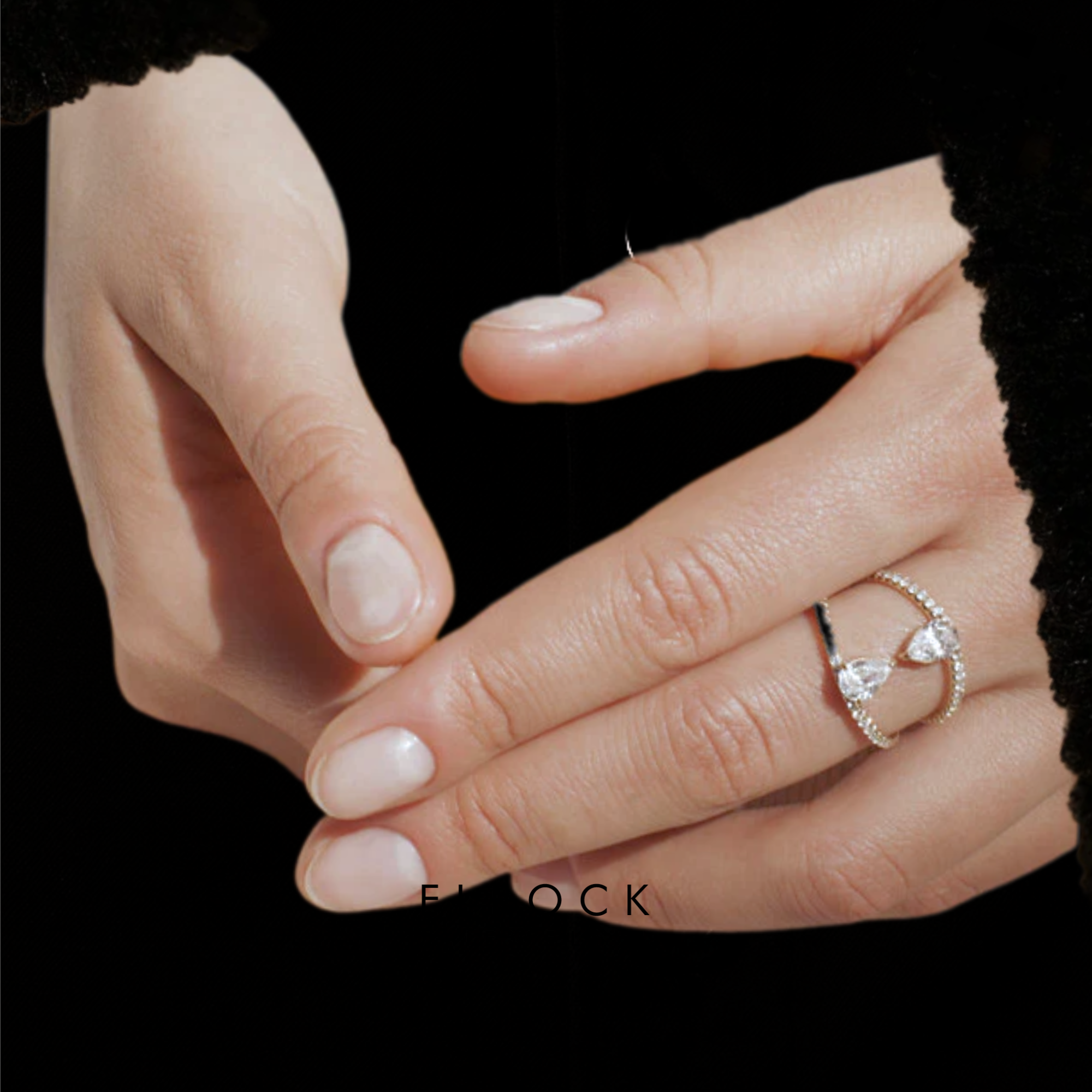 14K Gold Double Pear Diamond Ring