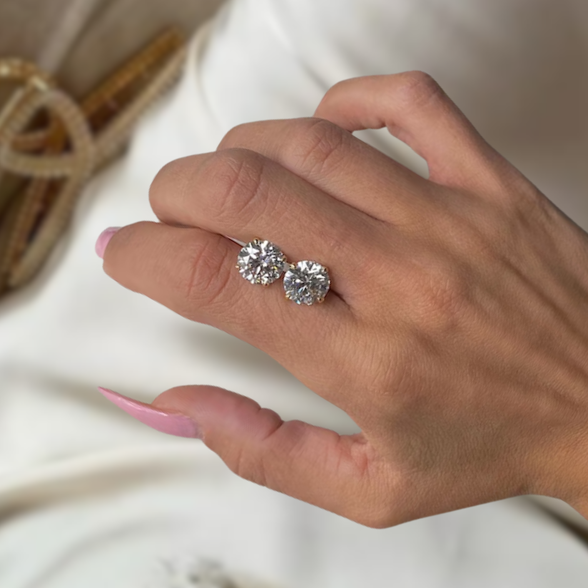Gold Diamond Stud Earrings