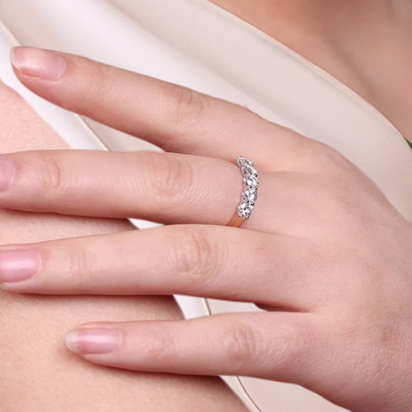 Wedding Stunning Lab Grown Diamond 5 Stone Ring